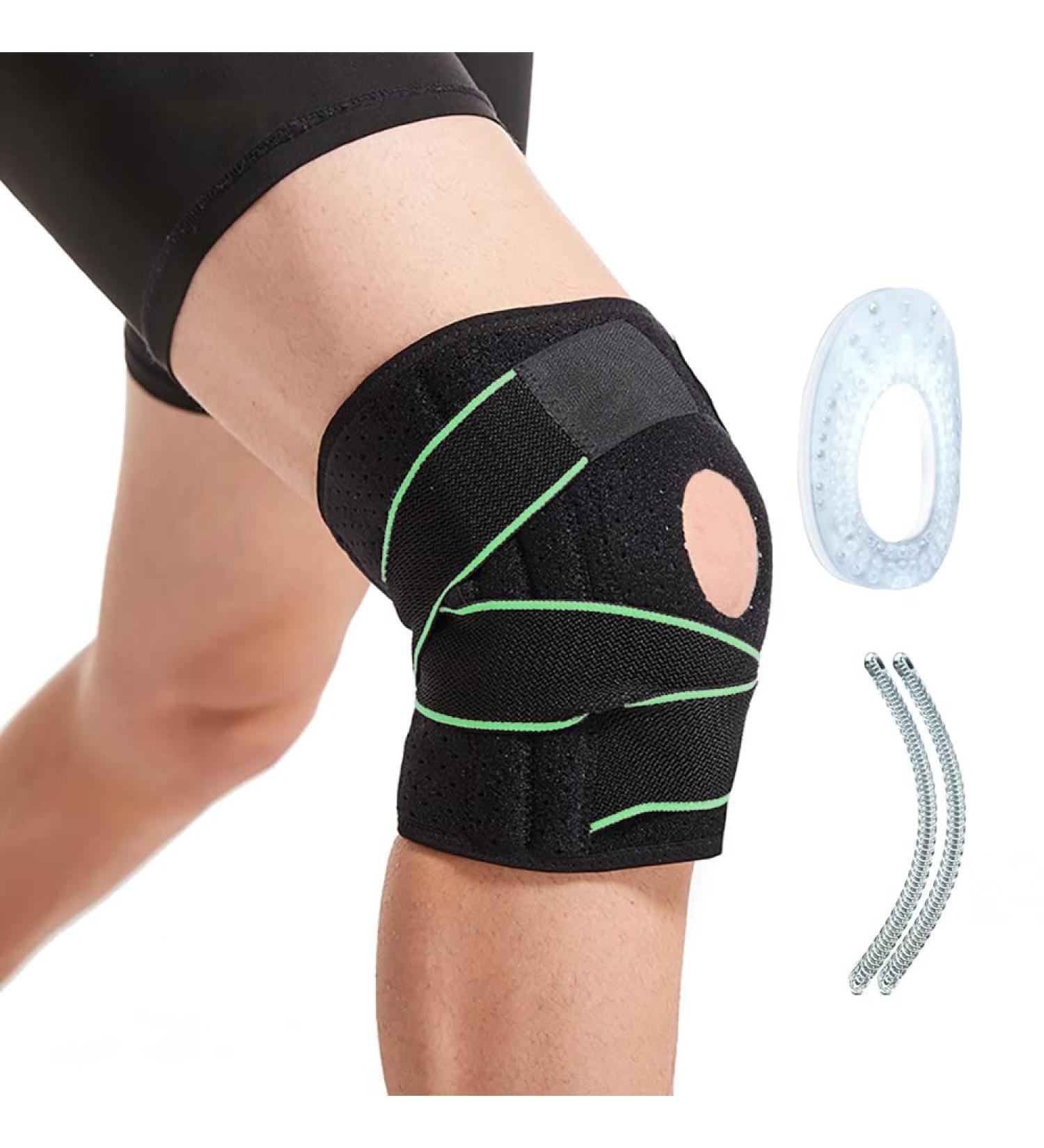 Knee Brace (Green) with Side Stabilizers & Patella Gel Pads - Ultimate Knee Support for Pain Relief & Sports | Men's & Women's Arthritis & ACL Care - Buy Online on GoSupps.com