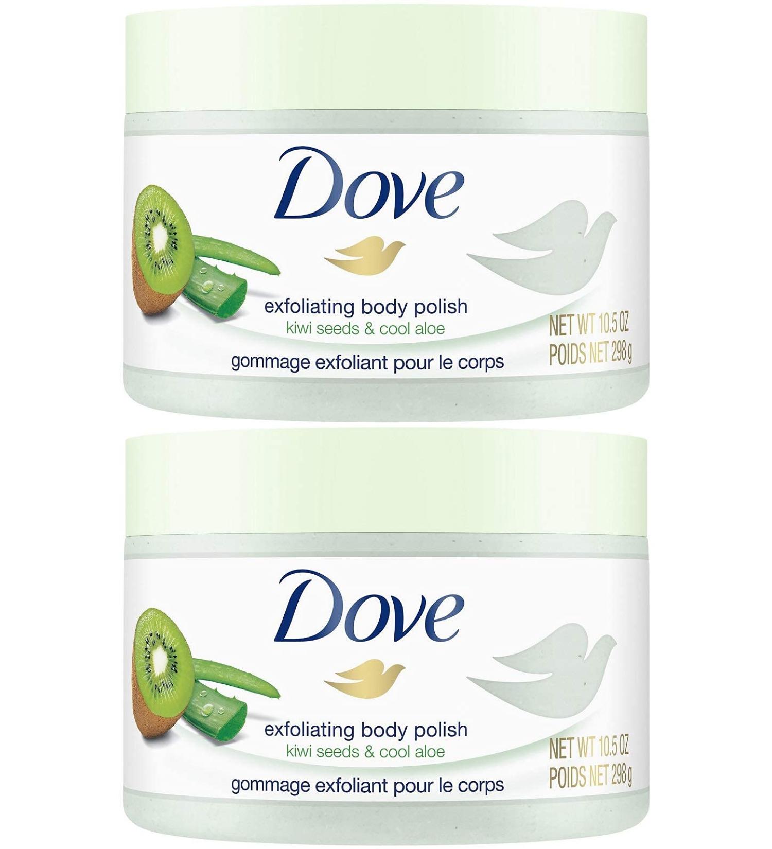 Dove Exfoliating Body Polish Kiwi Seeds & Cool Aloe 10.5 Ounce (Pack of 2)