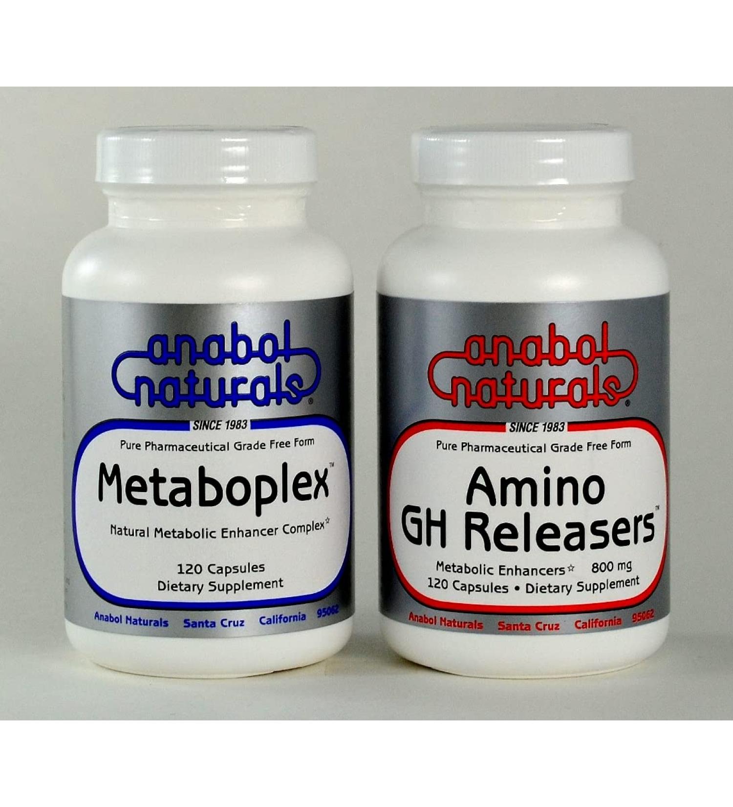 Anabol Naturals Meta GHR Stack - Metaboplex 120 caps (600mg) & Amino GH Releasers 120 caps (800mg) - Buy Online on GoSupps.com