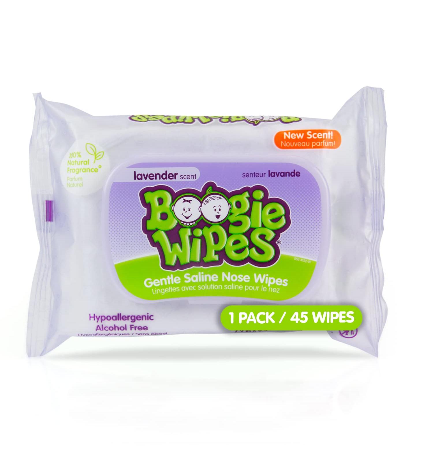 Boogie Wipes Baby Wet Wipes with Vitamin E, Aloe & Chamomile - Natural Lavender Scent, 45 count - Buy Online on GoSupps.com