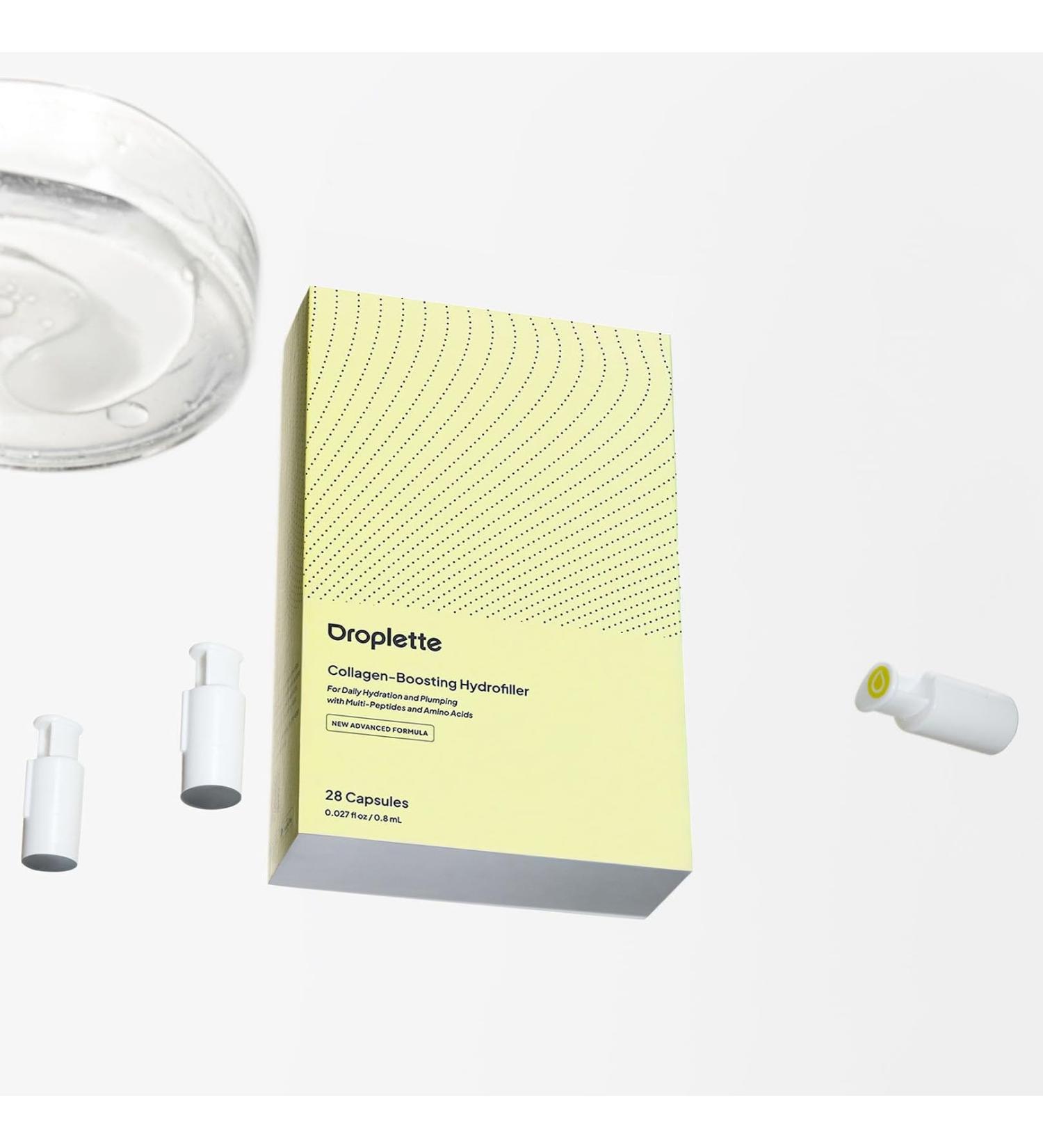 Droplette Patented Collagen Boosting Hydrofiller Refill Serum Capsules Pharmaceutical-Grade Skin Rejuvenation with Collagen Peptides Epidermal Growth Factor for All Skin Types (28 Count) 28 Count (Pack of 1) - Buy Online on GoSupps.com
