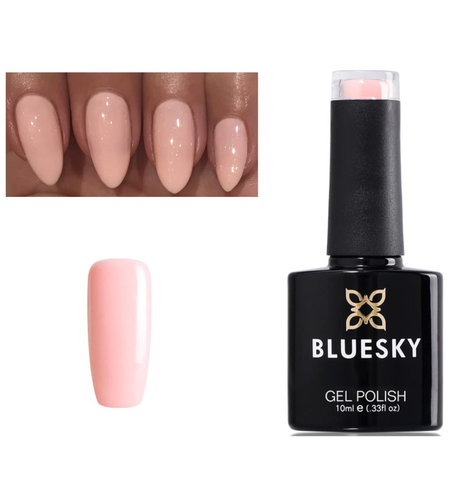 Bluesky Pale Pink Puff Peach Shimmer Nail A50 Gel Polish UV LED Soak Off 10ml