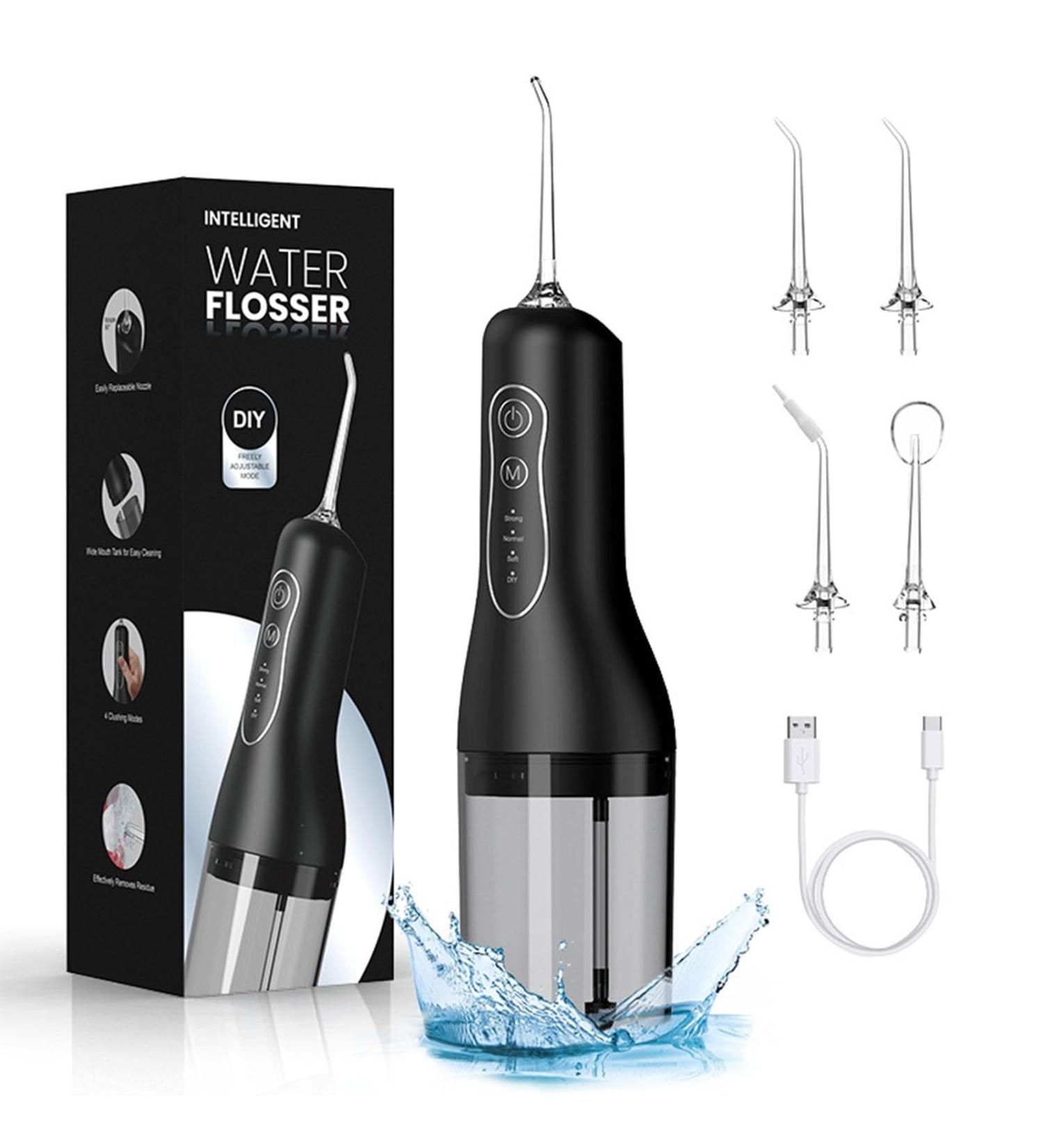 Water Flossers for Teeth - 4-Speed 5 Nozzles 260ml Tank Rechargeable & Portable for Optimal Oral Health - Buy Online on GoSupps.com