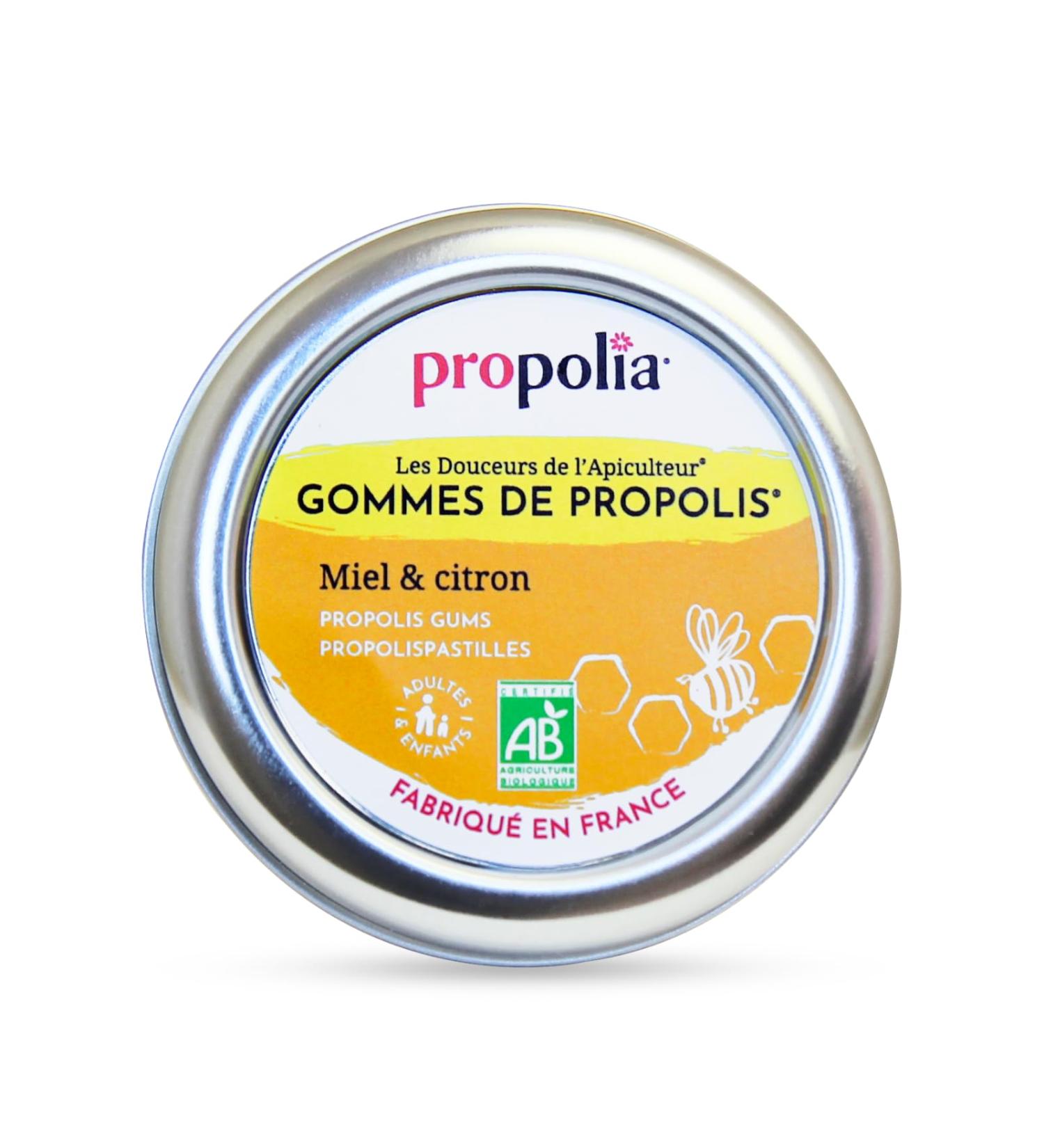 PROPOLIA - Bio - Gommes de Propolis Miel & Citron - Apaise la gorge et rafra chit l haleine - Compl ment alimentaire - 100% naturel - Fabriqu en France - 45 g 1 unit (Lot de 1) - Buy Online on GoSupps.com