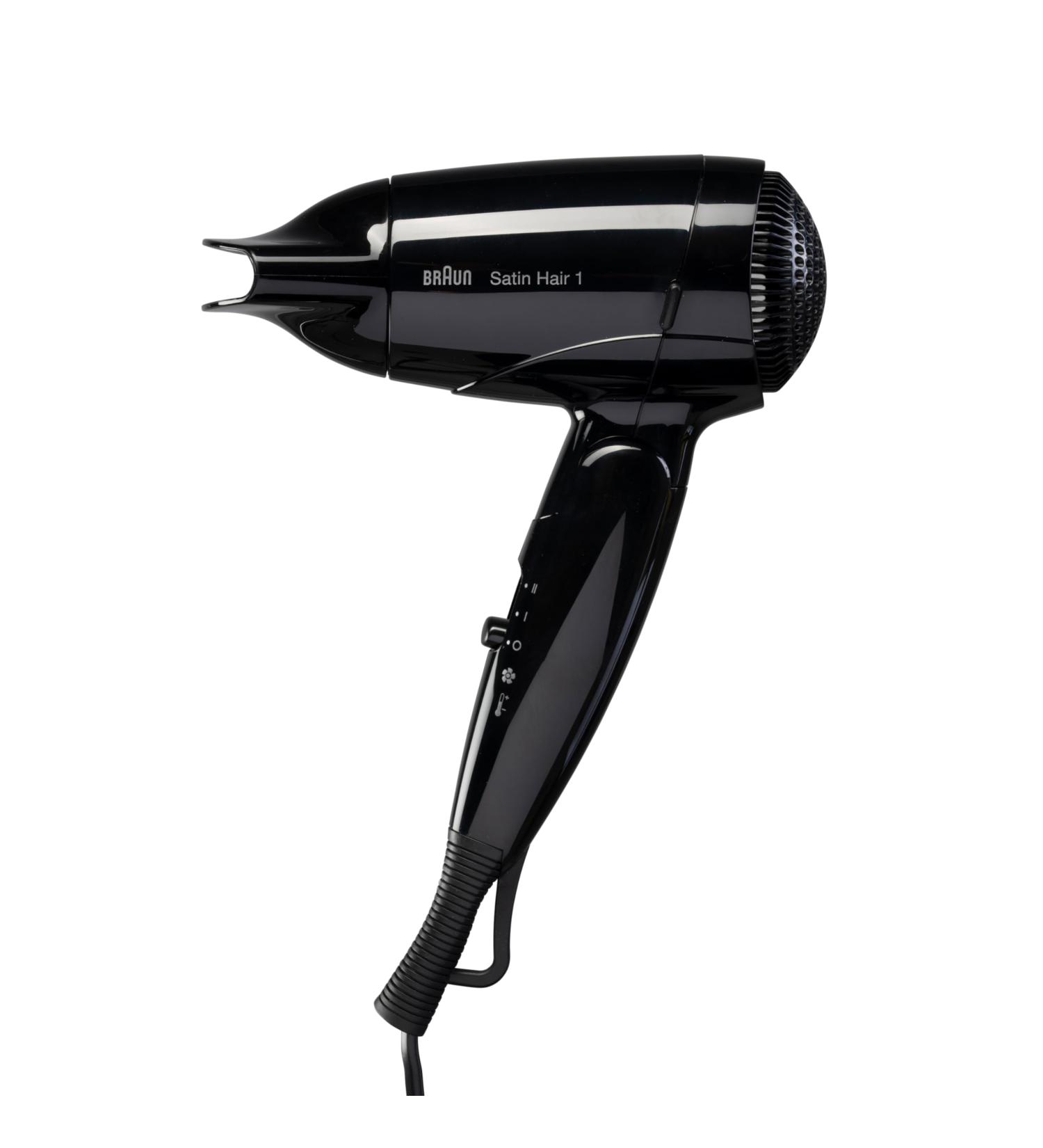 Buy Braun Satin Hair 1 Style&Go Hair Dryer HD130 - Foldable Travel Hair Dryer with Styling Nozzle Black - Fast International Shipping - Buy Online on GoSupps.com