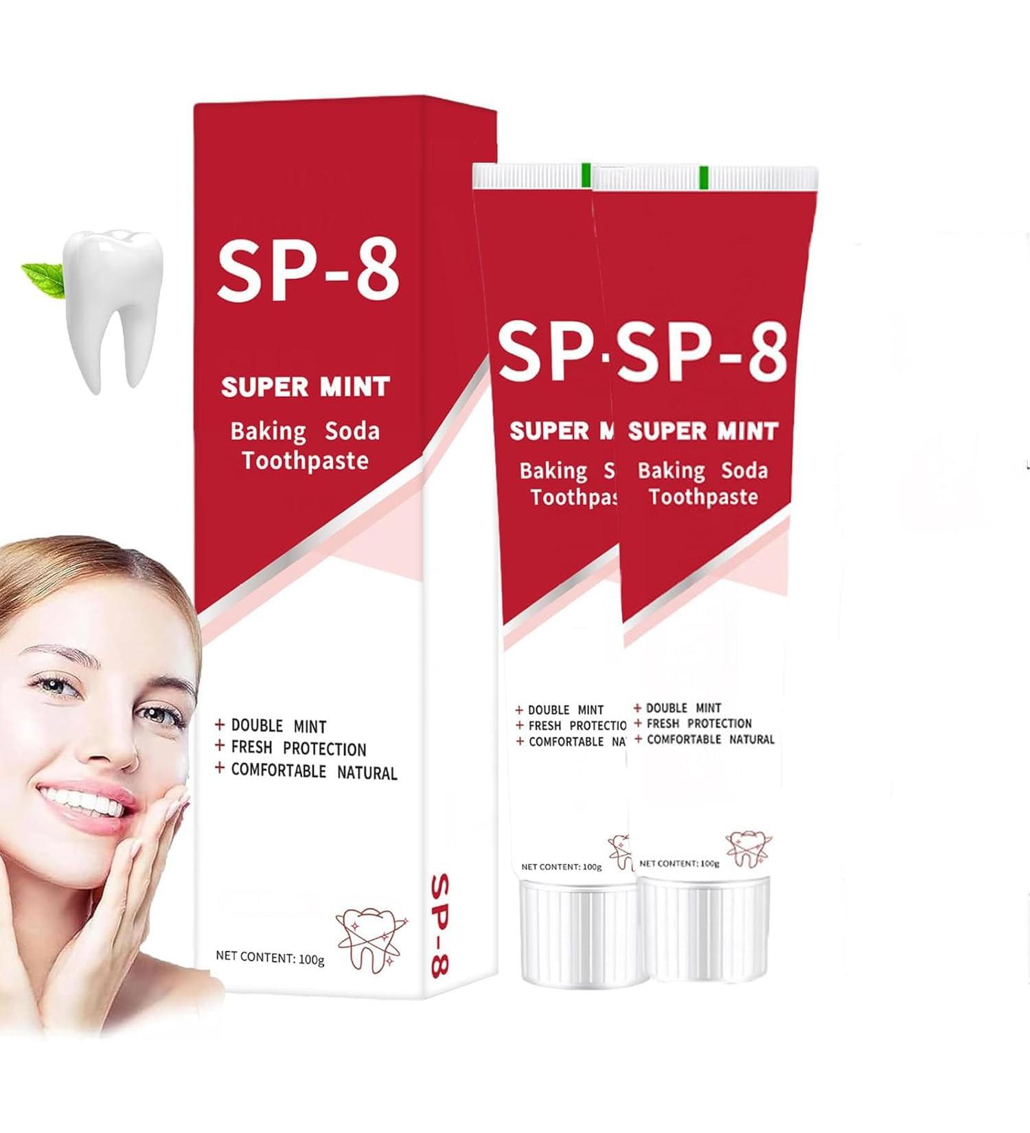 SP-8 Ultra Whitening Toothpaste 2PCS | Brightening & Stain Removing Formula for Fresh Breath | International Shipping Available - Buy Online on GoSupps.com