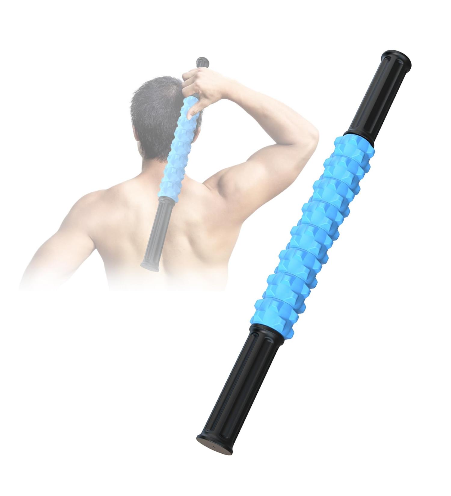 Ultraportable Massage Roller Scooter Stick | Deep Tissue Relief for Sore Muscles & Trigger Points | Blue Sport Massage Device - Buy Online on GoSupps.com