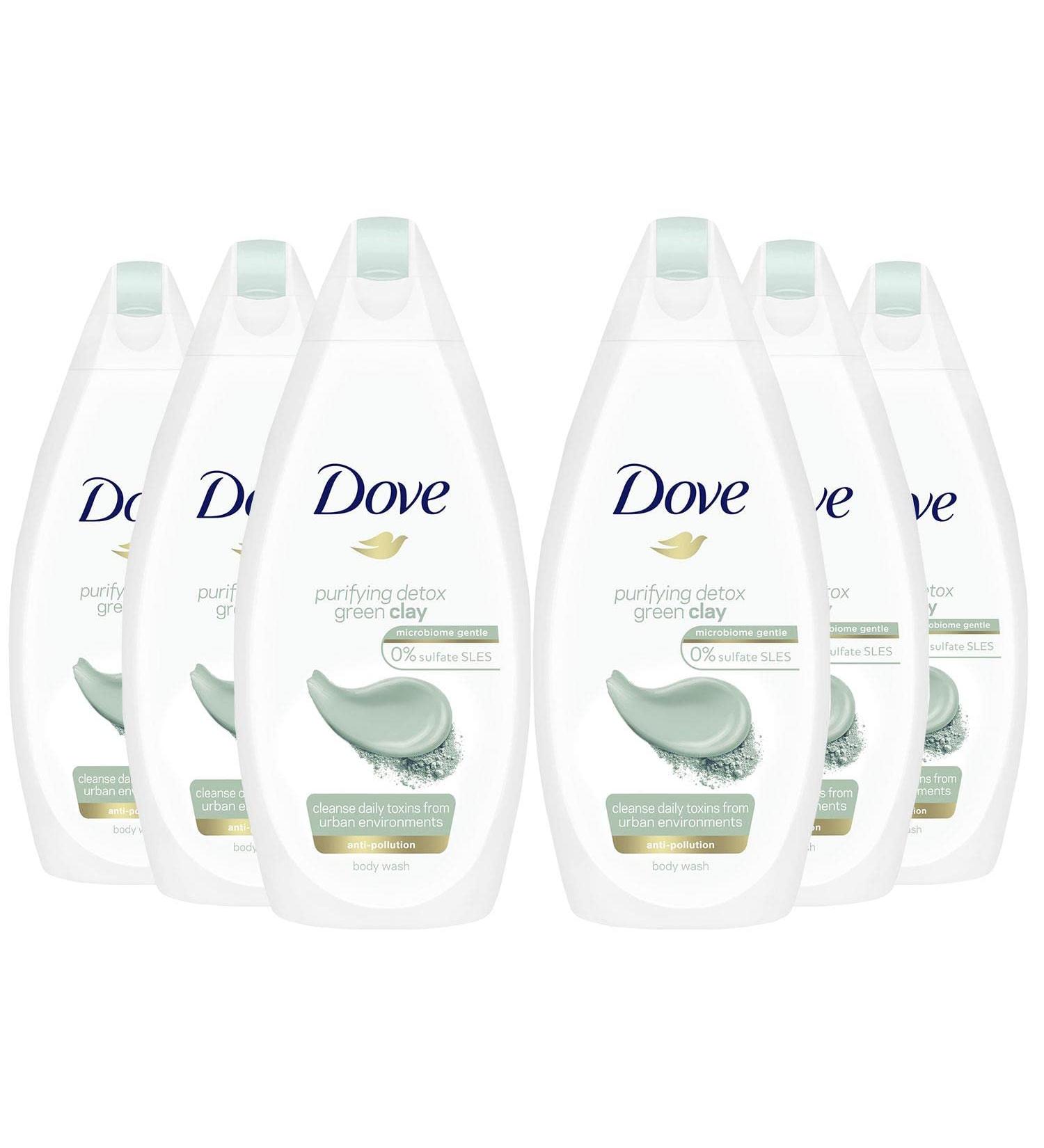  Dove Unilever Dove Purifying Detoxifying Shower Gel 0% Green Clay Sulphate 450ml (Pack of 6) - Buy Online on GoSupps.com