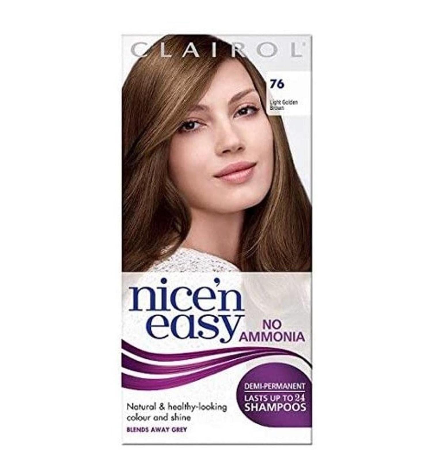 Clairol Nice'n Easy No Ammonia Hair Dye 76 Light Golden Brown - Buy Online on GoSupps.com