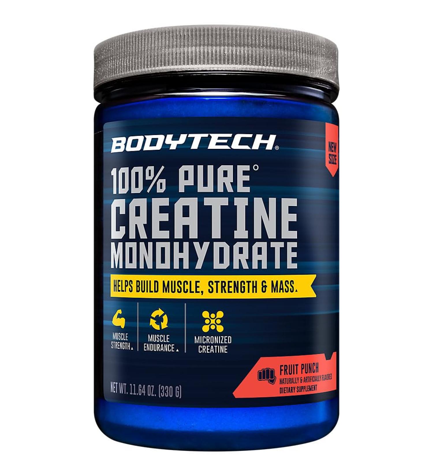 BodyTech Elite Creatine Monohydrate Powder a Micronized a Fruit Punch (11.64 Oz./55 Servings)