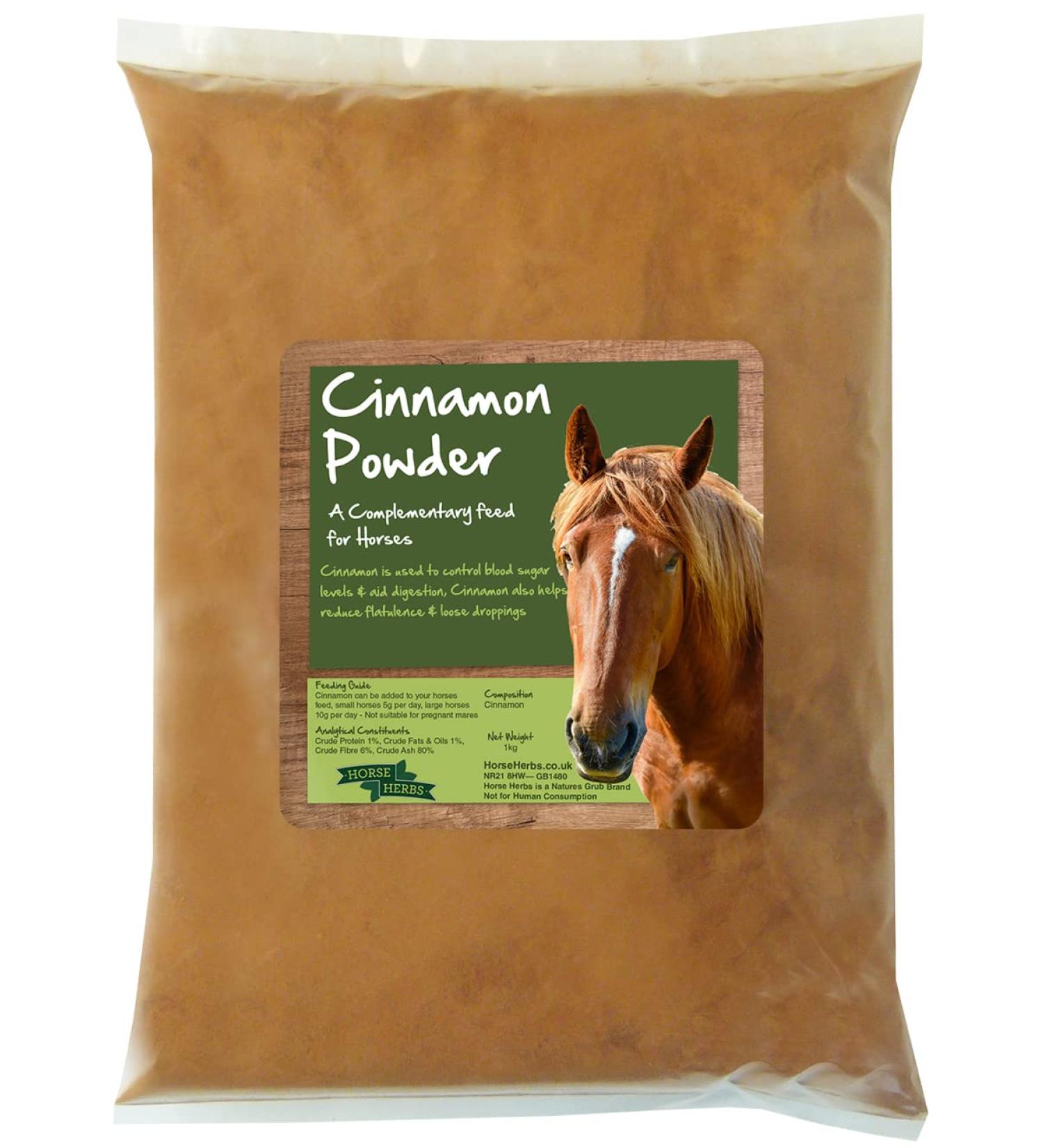 Horse Herbs Cinnamon Powder - Natural Feed Supplement for Horses Equine (1kg Bag)