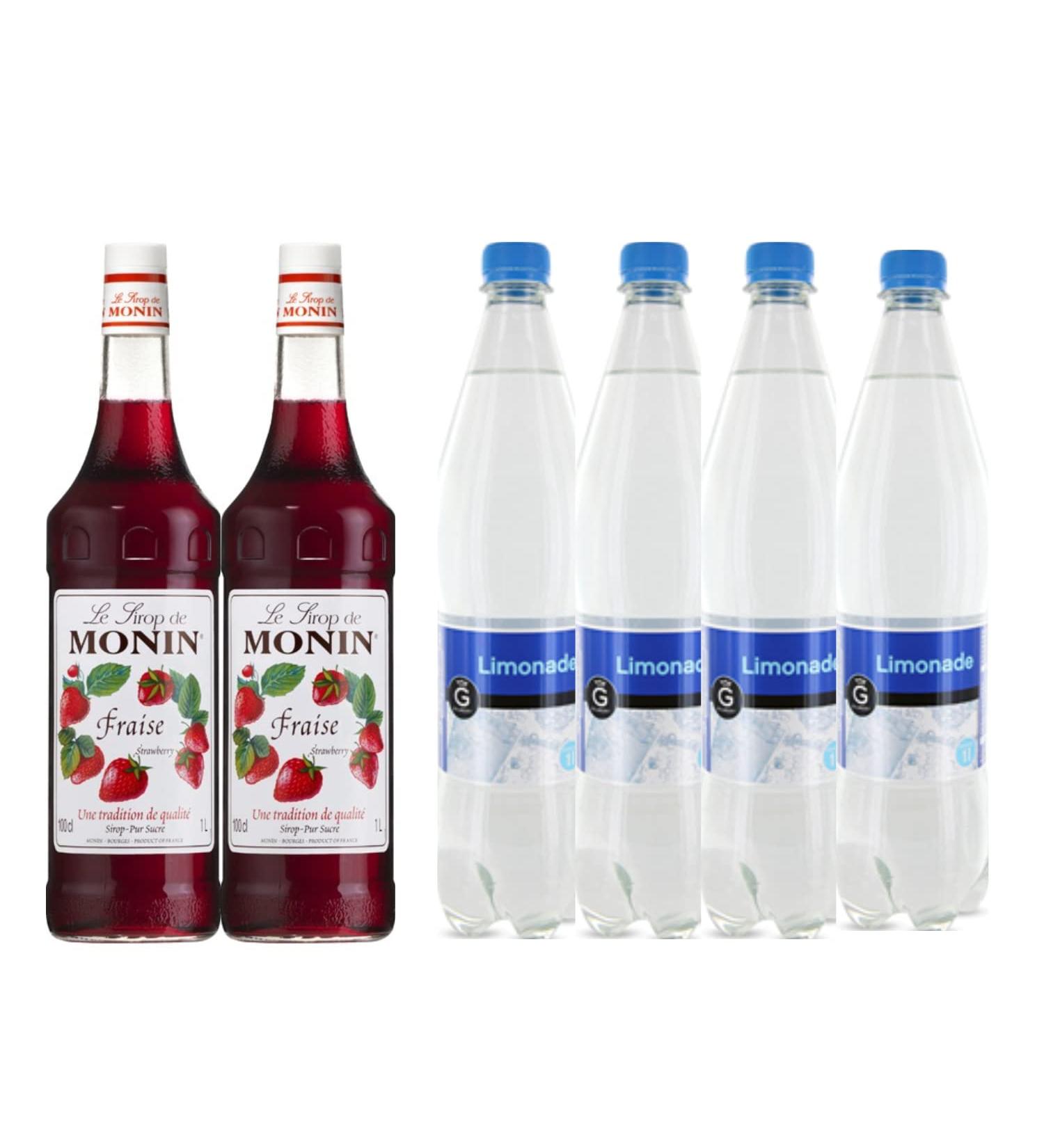  Wine And More Syrup & lemonade lot: Monin Syrup - Strawberry (2x1L) Gilbert Lemonade (4x1L) - Buy Online on GoSupps.com