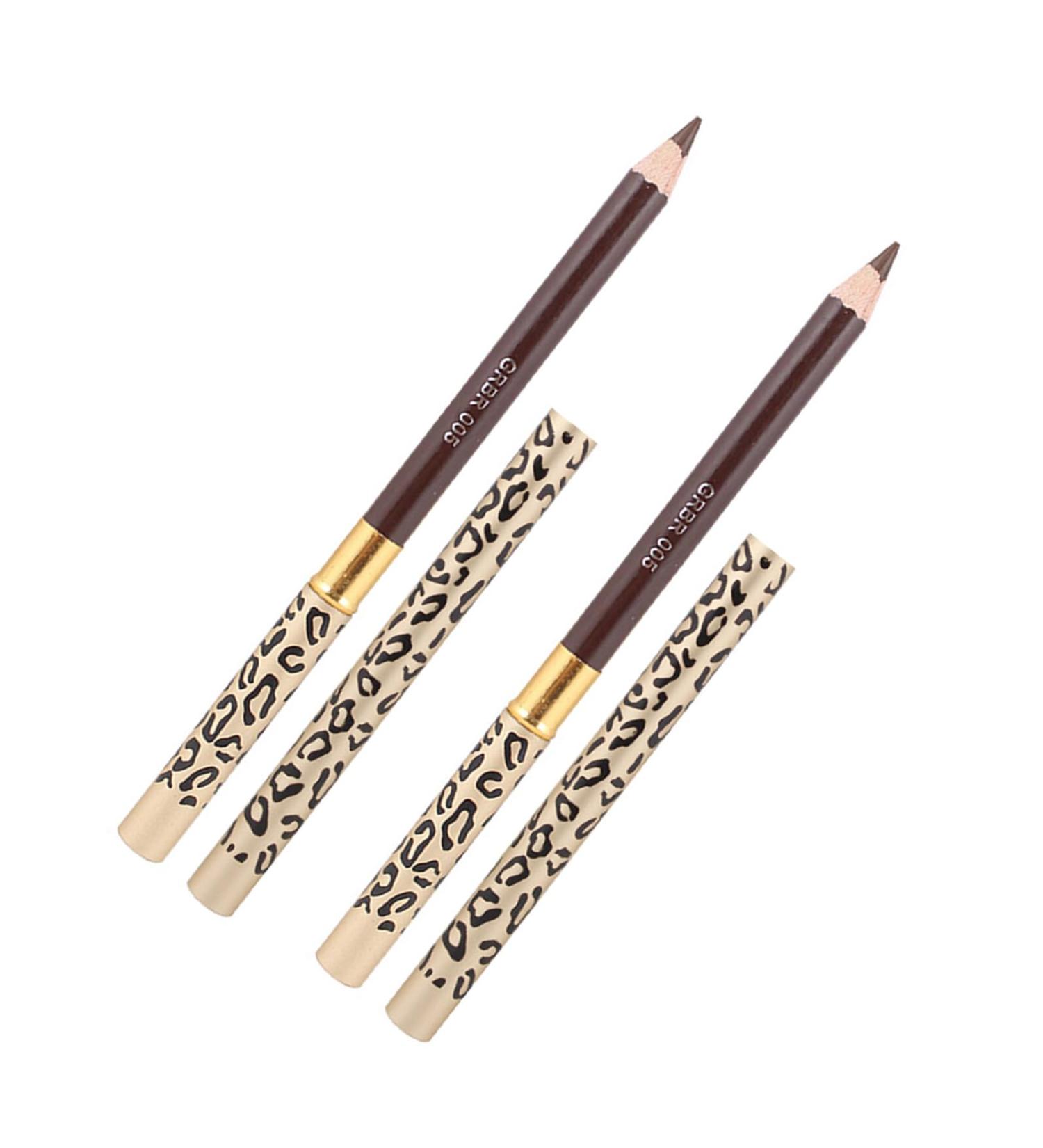 BIUDECO 2 Pieces Leopard Print Double Sided Eyebrow Pencil Brush Professional Light Coffee Colored Makeup Eyebrow Pencils Evenly Coloring Suitable for Daily Use Assorted Colors - Buy Online on GoSupps.com