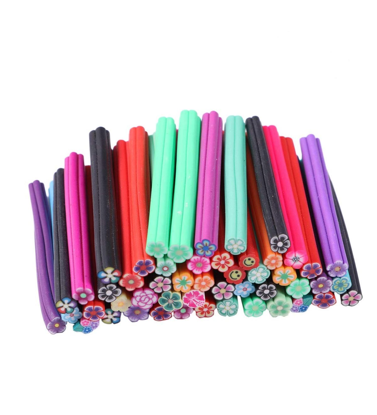 Beaupretty 3D Nail Art Fimo Canes Sticks - 50 Flower Slices Nails Stickers for DIY Crafts & Cellphone Decoration - Buy Online on GoSupps.com