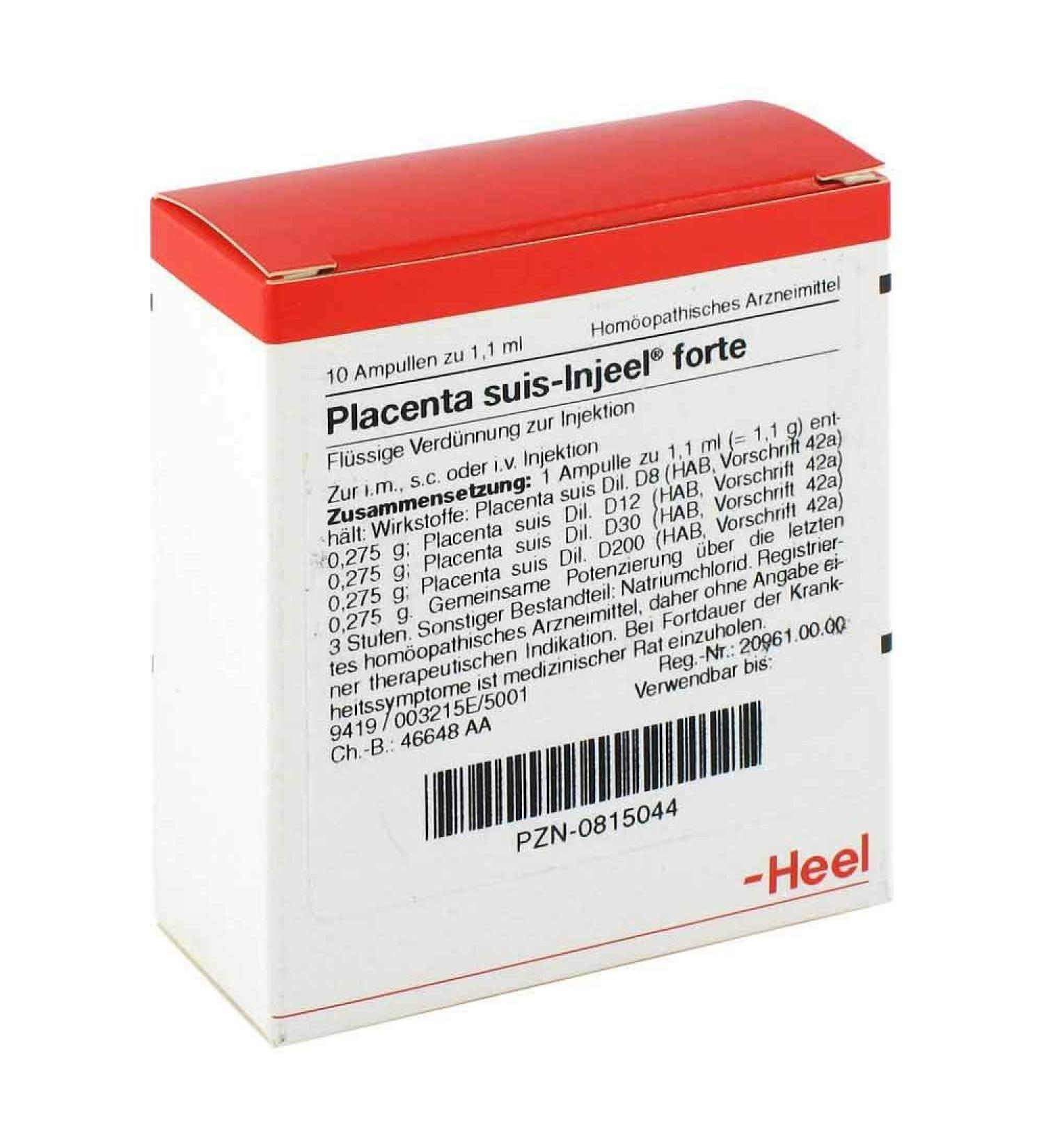 PLACENTA SUIS Injeel forte ampoules 10 pcs