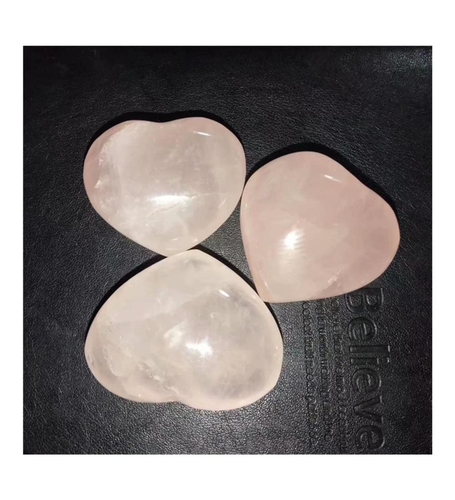 Crystal Rough Crystal Pack of 3 45-50 mm Natural Pink Quartz Crystals and Stone Carved Rose Hearts Suitable for Home Decoration Suitable for Home Office Decoration - Buy Online on GoSupps.com