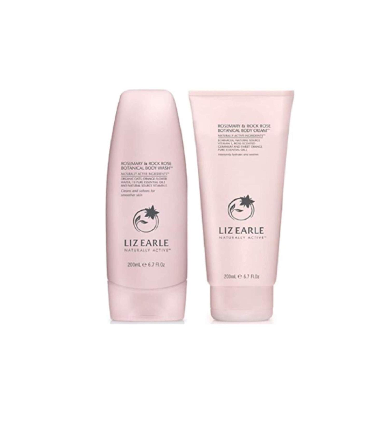 Liz Earle Rosemary & Rock Rose Body Wash 200ml PLUS Botanical Body Cream 200ml