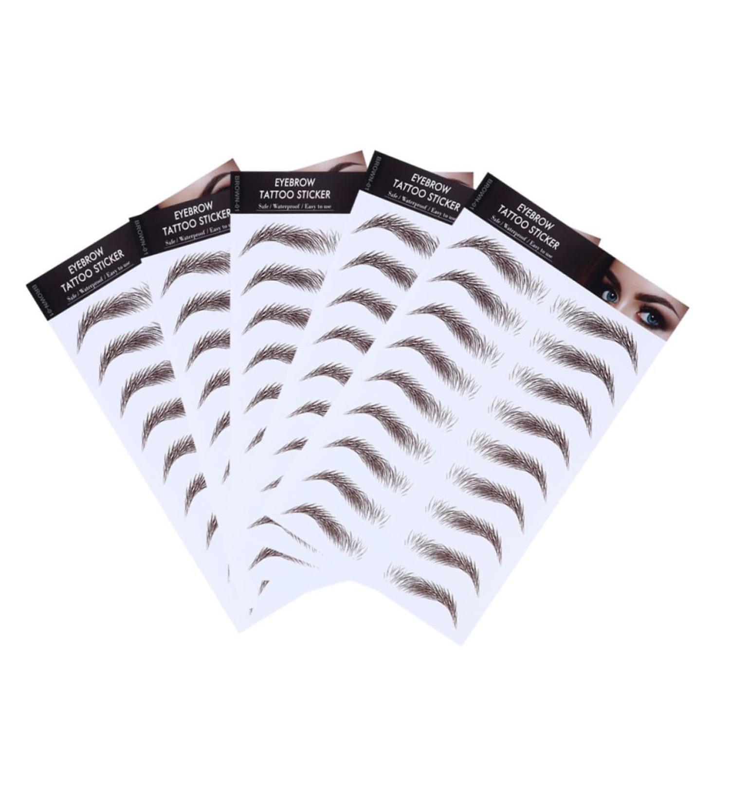 MAGICLULU 5pcs Eyebrow Stickers Temporary Eyebrows 6 Transfer Paper with Soy Ink Shaping Plate 21x15cm Brown - Buy Online on GoSupps.com
