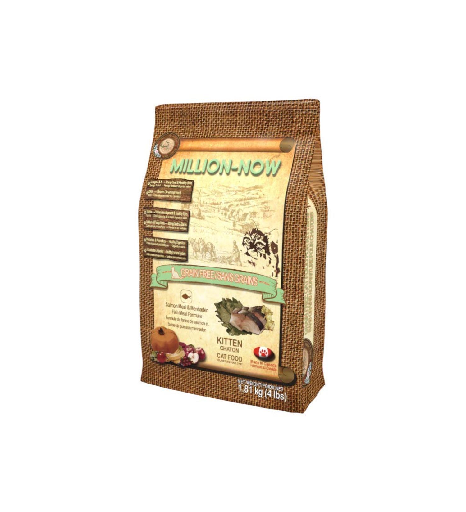 NPN Million-Now Dry Cat Food for Kitten Salmon Meal & Menhaden Fish Meal Formula - 1.81 kg (4 lb) - Buy Online on GoSupps.com