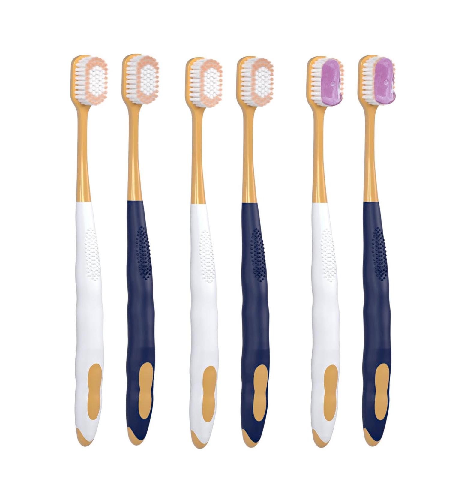 Shop Wezalget Soft Bristle Toothbrushes - Ultra-Hewn Wide Head 6-Pack for Gum Health - Ideal for Adults - Buy Online on GoSupps.com