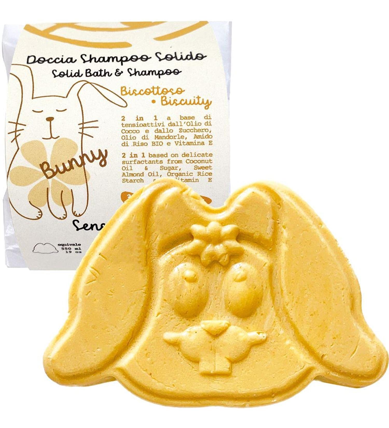 Fixed Biscuit Shower Shampoo for Children - Bunny - Coconut & Almond Oil - 650 ml - Moisturizing & Nourishing with Vitamin E - Organic Travel Size - Buy Online on GoSupps.com