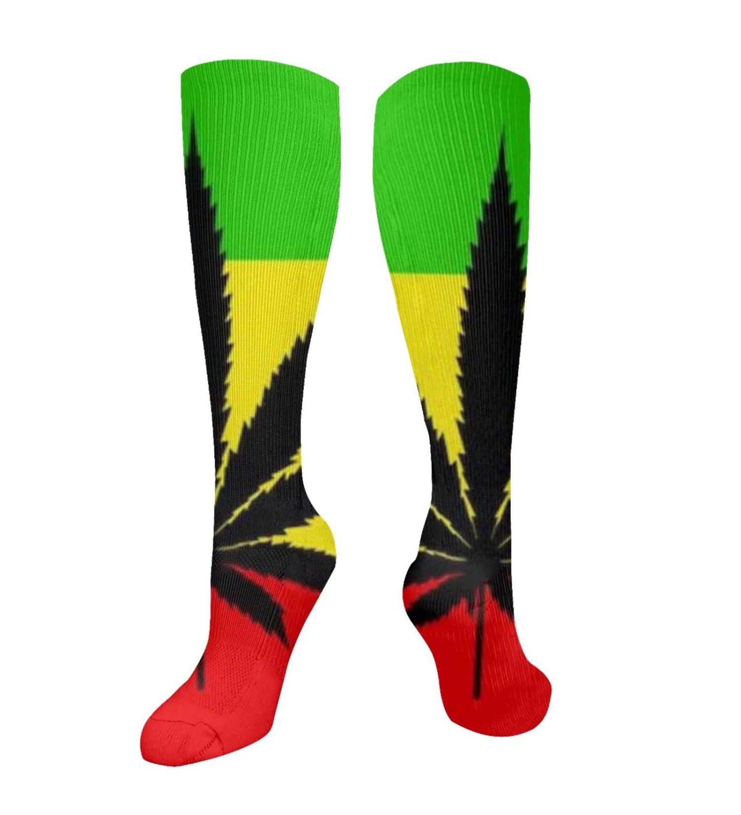 Rasta Flagleaf Compression Socks for Men & Women - 15-20 mmHg Support for Running & Cycling | Best Circulation Boost - Buy Online on GoSupps.com