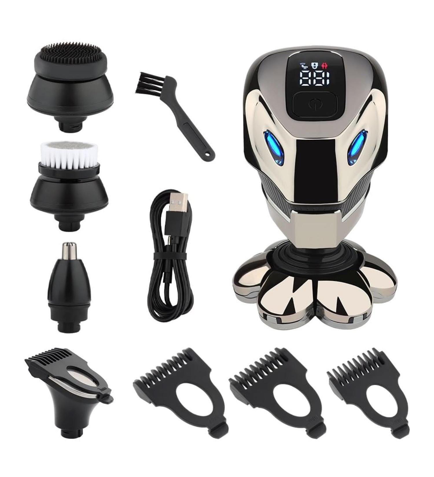 Head Shavers for Bald Men - 7D Waterproof Electric Shaver & Grooming Kit Cordless Rechargeable LCD Display - Buy Online on GoSupps.com