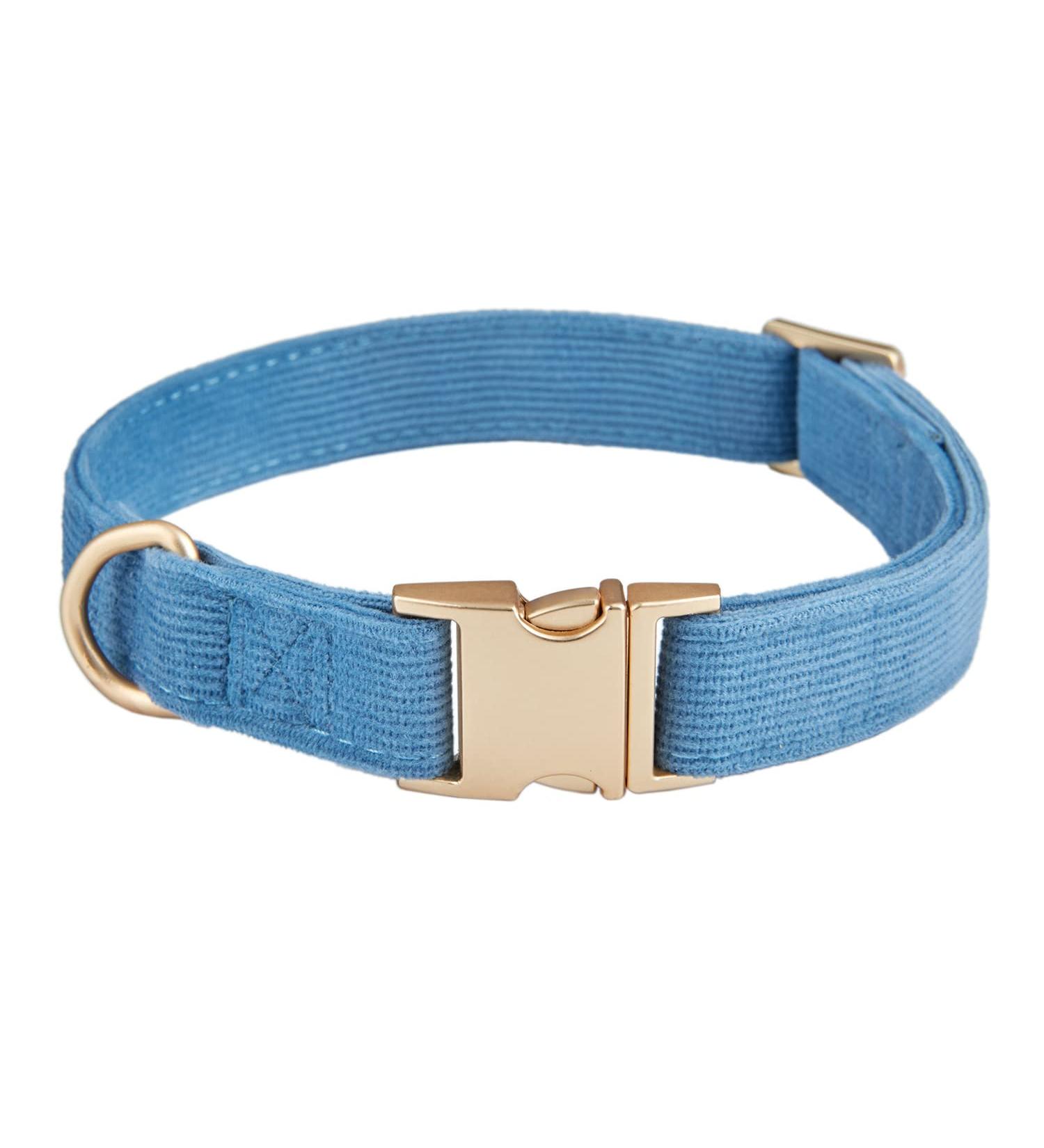 YUDOTE Ultra-Soft Dog Collar for Medium Dogs Natural Cotton Cord Sensitive Skin Friendly Blue-Grey M (1 Pack) | International Shipping Available - Buy Online on GoSupps.com