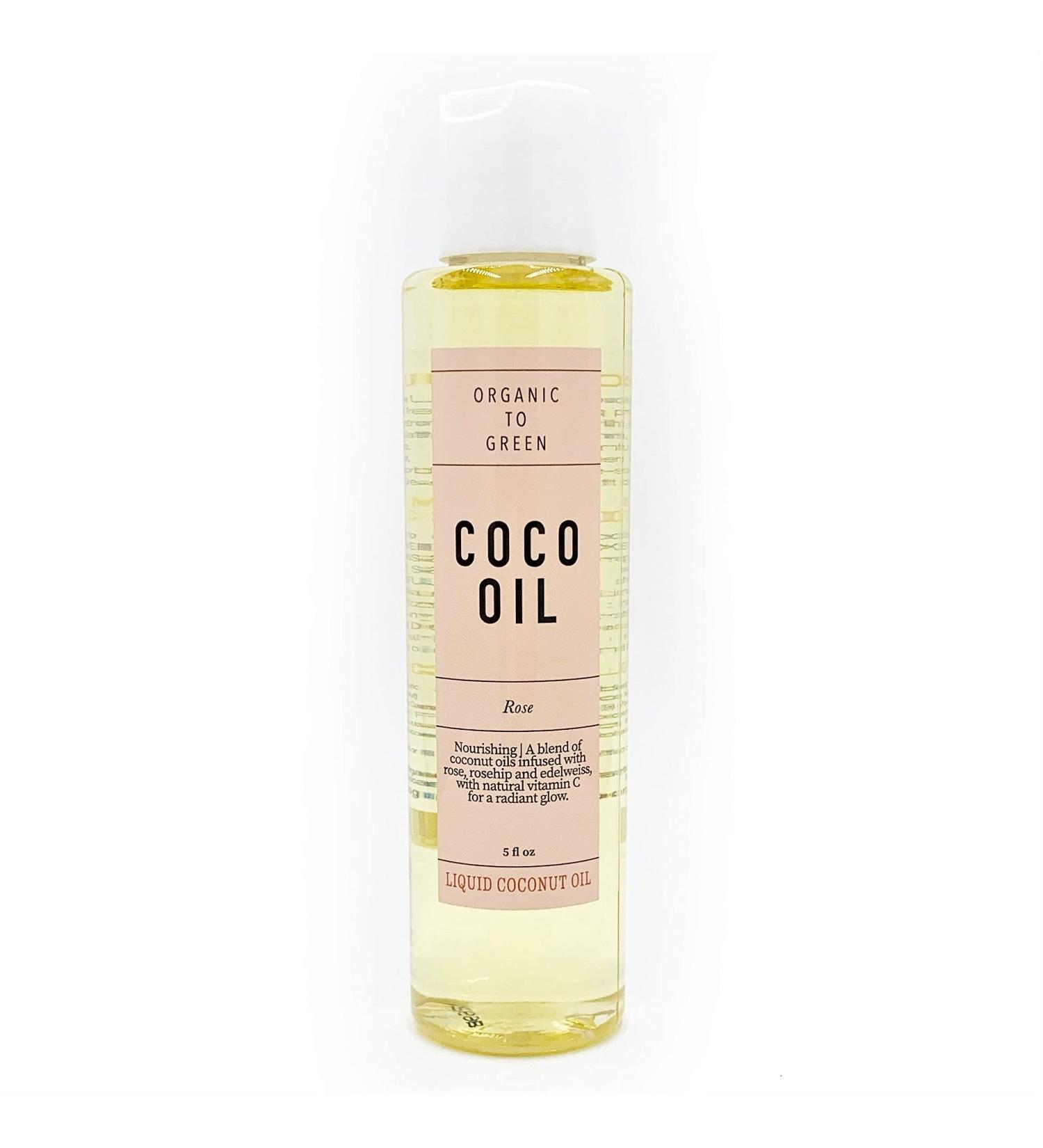 Organic To Green Coco Oil | Liquid Coconut Oil Infused with Essential Oils | Makeup Remover, Cleansing Oil, Moisturizer | Natural Anti Aging Properties | Rose 5 Fl Oz - Buy Online on GoSupps.com