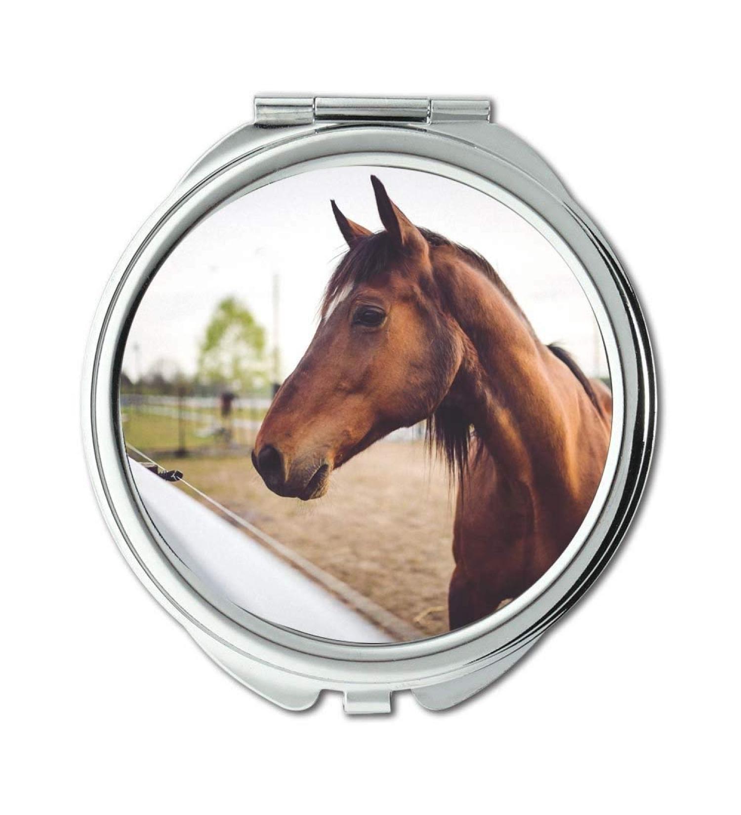 Mirror Compact Mirror animal brown horse pocket mirror portable mirror - Buy Online on GoSupps.com