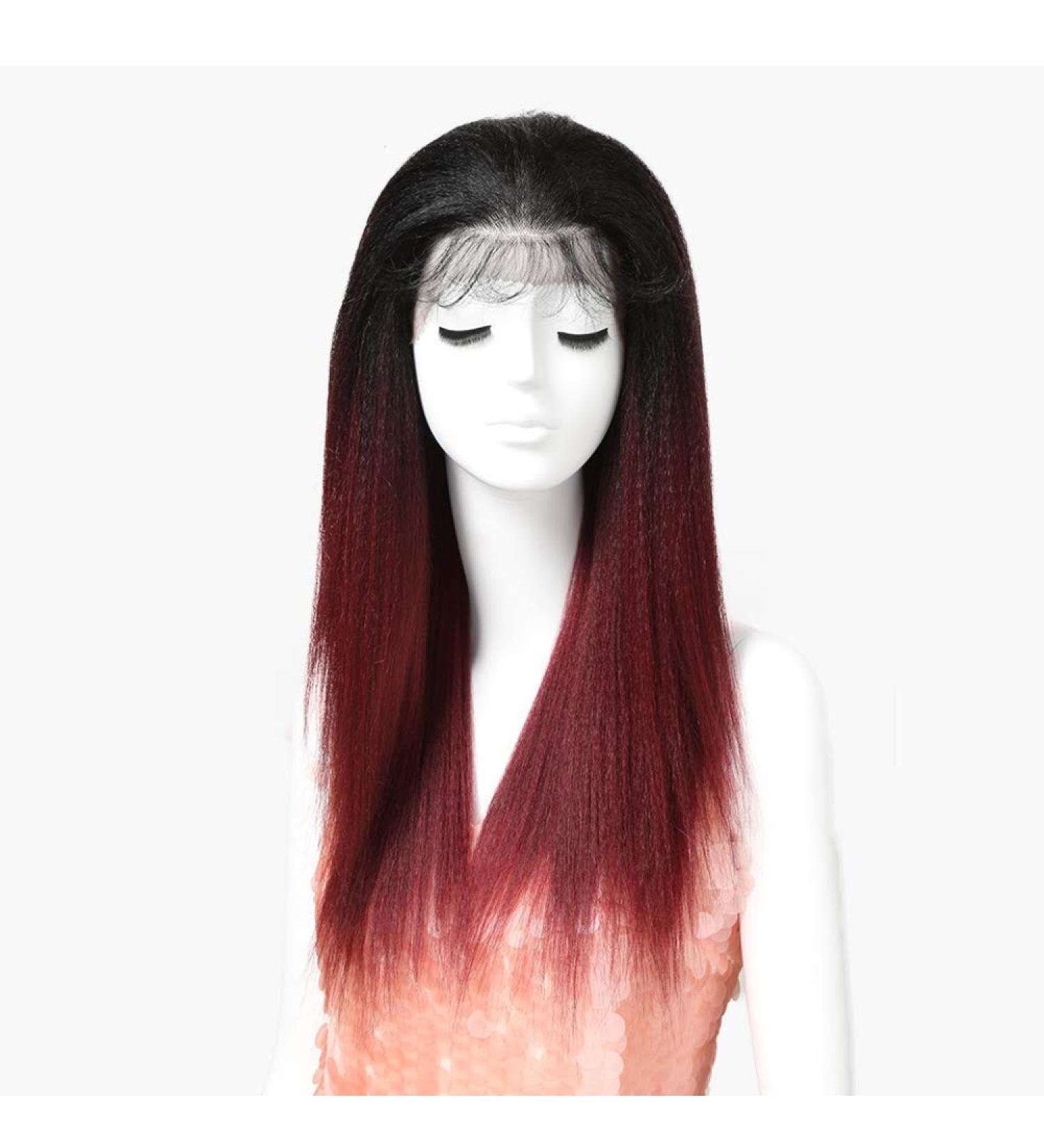 SHIYID African American Wigs for Black Women - Red Straight Lace Wig | Premium Synthetic Hair - Buy Online on GoSupps.com