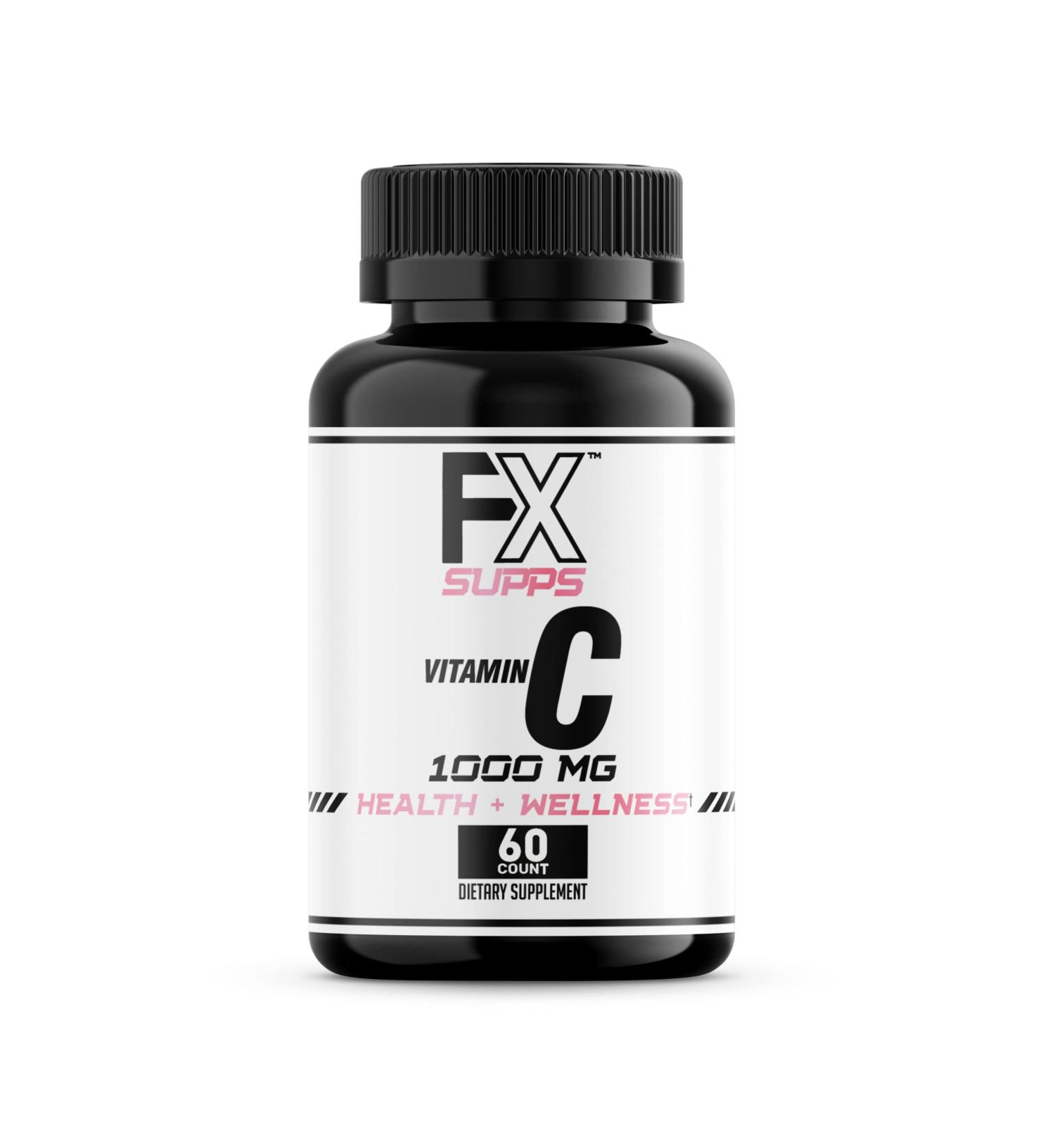 FXSUPPS Vitamin C 1000 mg (1 Pack of 100 Capsules) | Vegan-Friendly Vitamin C Supplement for Adult Men and Women | Supports Immune System Improves Mood and Improves Skin Health 60 Count (Pack of 1) - Buy Online on GoSupps.com