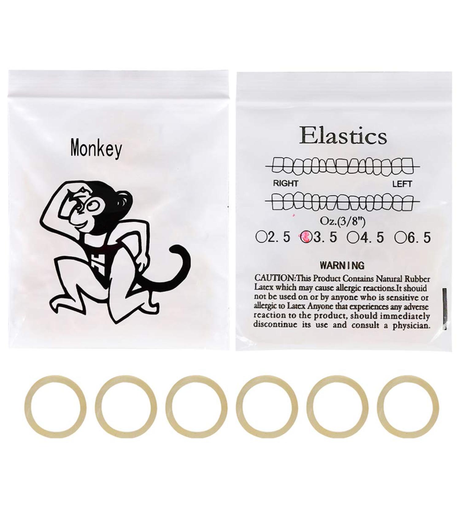 500 pcs Monkey 3/8 Orthodontic Elastic Bands for Braces - Latex Rubber Bands 3/8 Inch - Buy Online on GoSupps.com