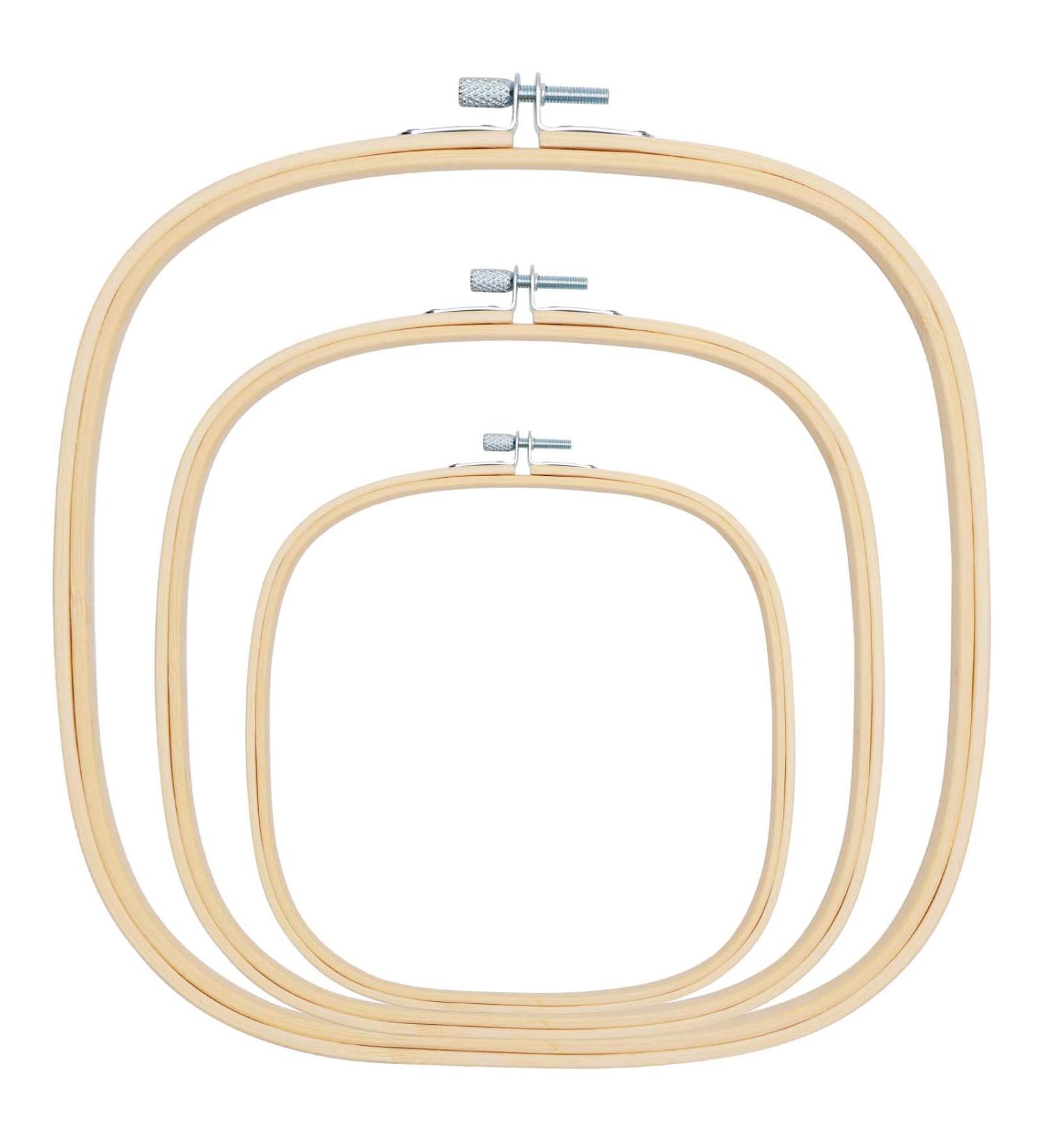 Caydo Square Embroidery Hoops Set - 3 Sizes | Adjustable Bamboo Frames for Cross Stitch, Needlework, DIY Craft - Buy Online on GoSupps.com