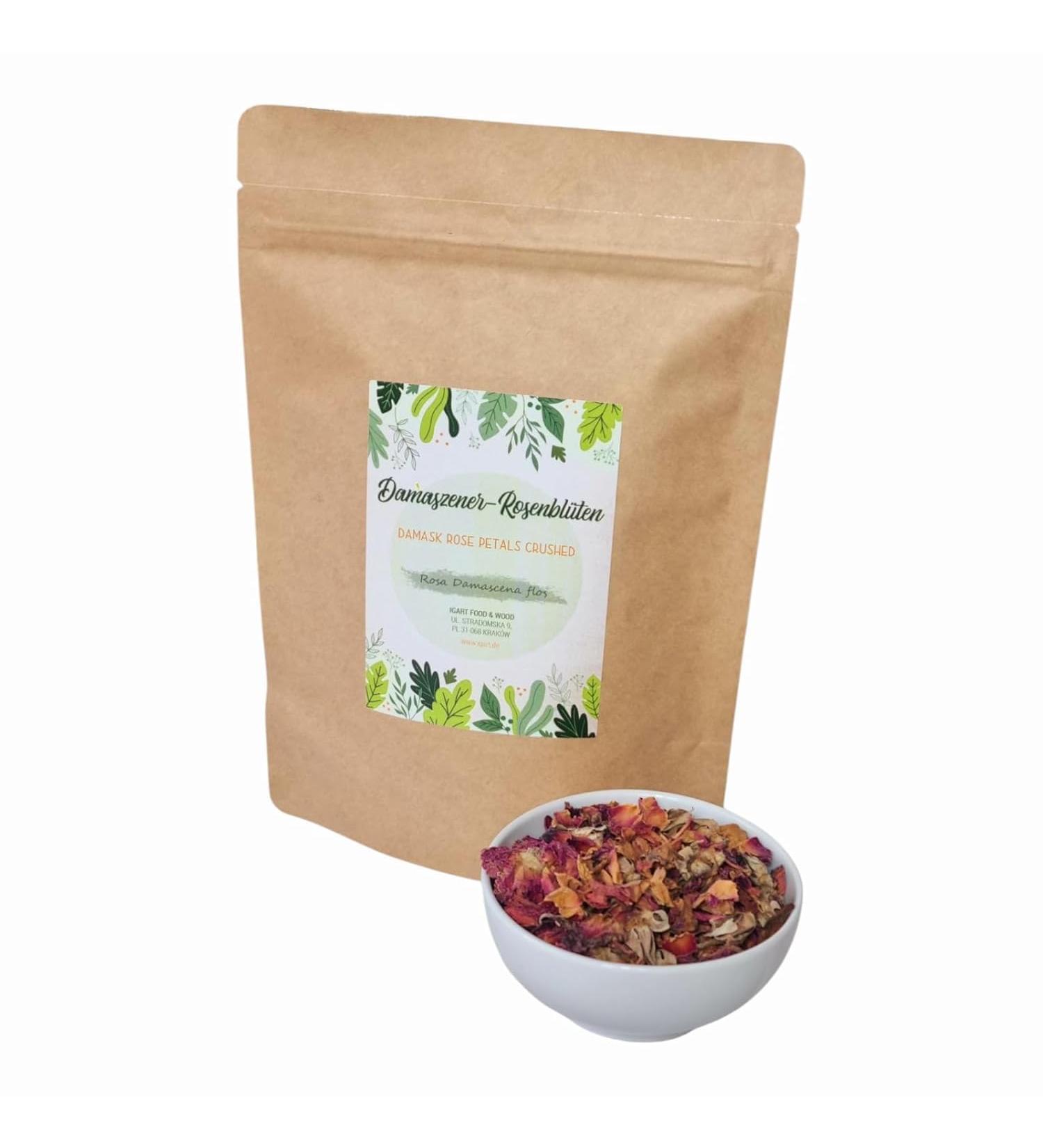  IGART IGART FOOD&WOOD Damask Rose 100g rose petal tea dried flowers edible leaves ideal for tea or decoration - Buy Online on GoSupps.com