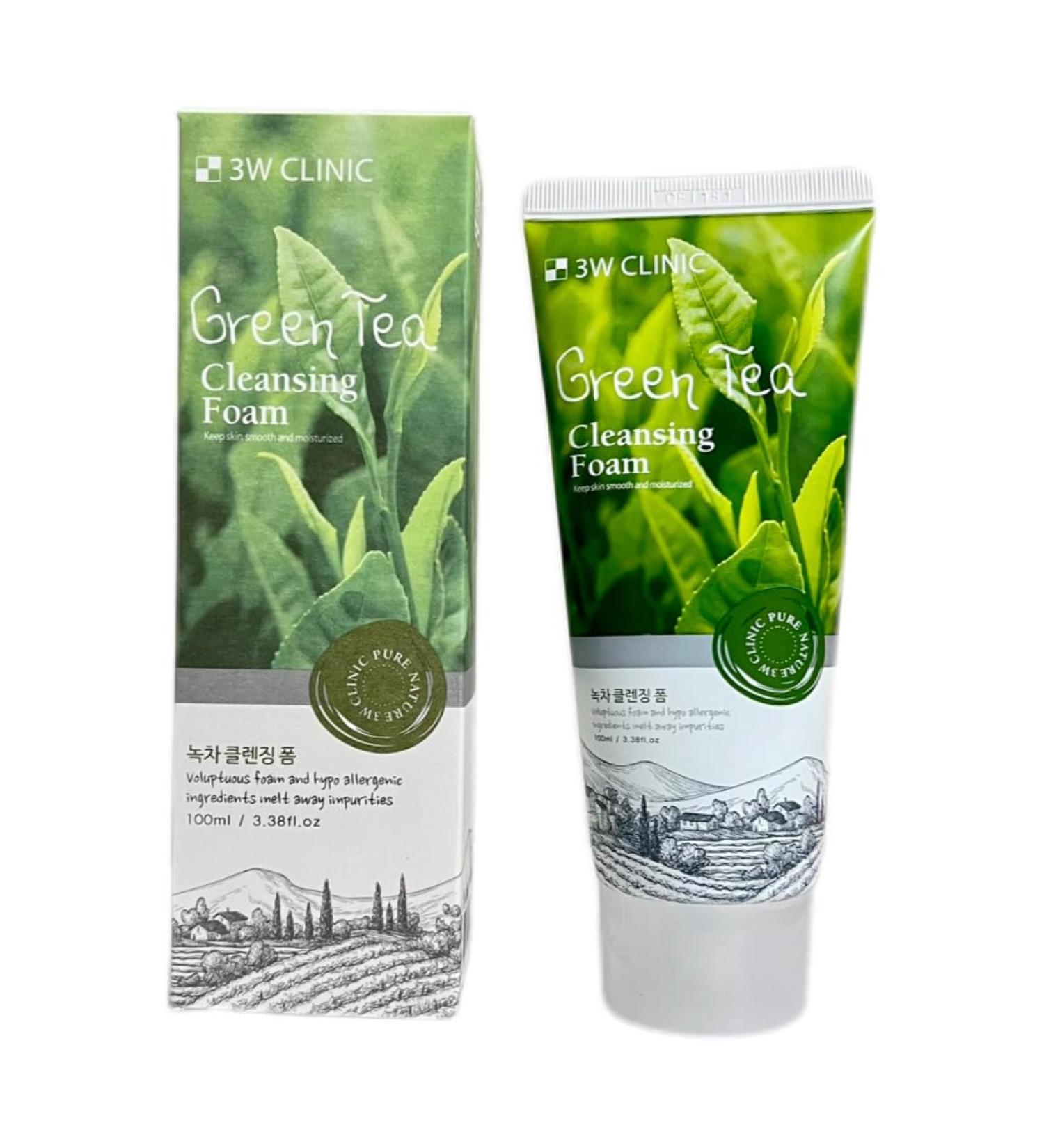 3W Clinic Green Tea Cleansing Foam 100ml. Keep Your Skin Soft and Moisturized. Made in Korea - Buy Online on GoSupps.com