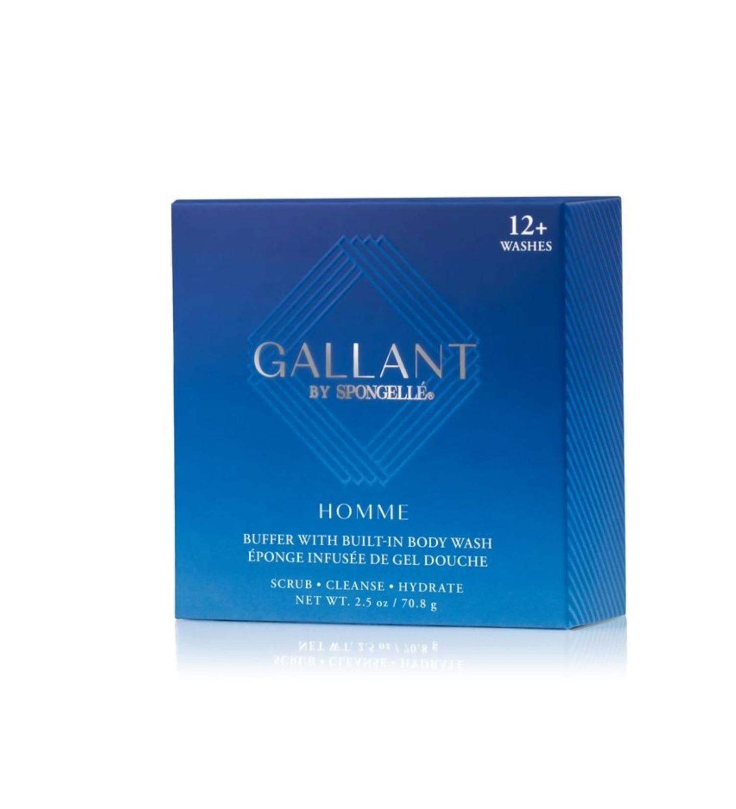 SPONGELL Men's Homme Collection Body Wash Infused Mini Buffer Gallant - Blue - Buy Online on GoSupps.com