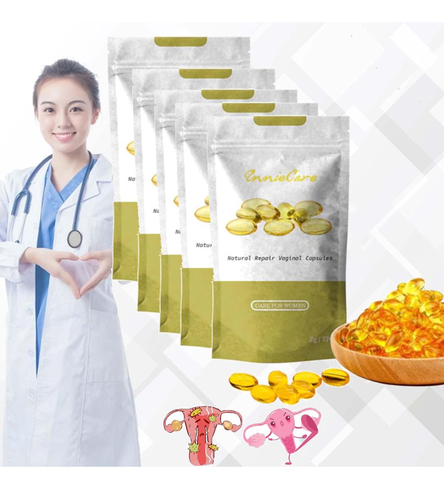 Annie Care Natural Detox Viginal Gel & Slimming Capsules Bundle - Anti-Itch, Firming, Repair, Pink and Tender - 5 Bag Set - Buy Online on GoSupps.com