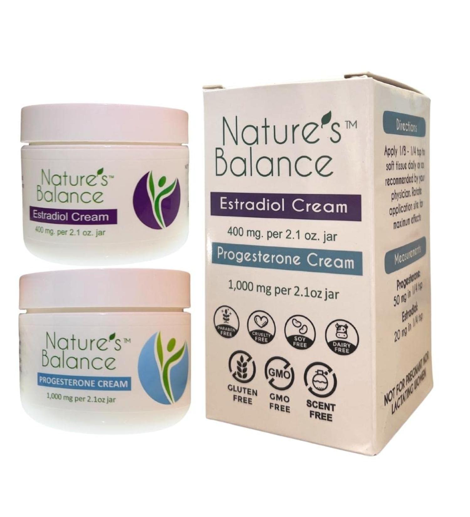 Nature's Balance Non-GMO Bio-Identical Estrogen & Progesterone Cream - Petrochemical & Preservative-Free - Made in USA - Vegan Friendly - 4.2oz - Buy Online on GoSupps.com