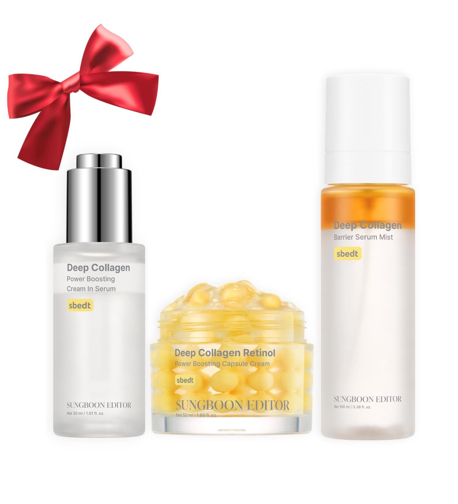 SUNGBOON EDITOR Holiday Glow Mist Set | Deep Collagen Mist Surface Line & Texture Care Serum & Retinol Capsule Cream | Christmas Gift Set - Buy Online on GoSupps.com