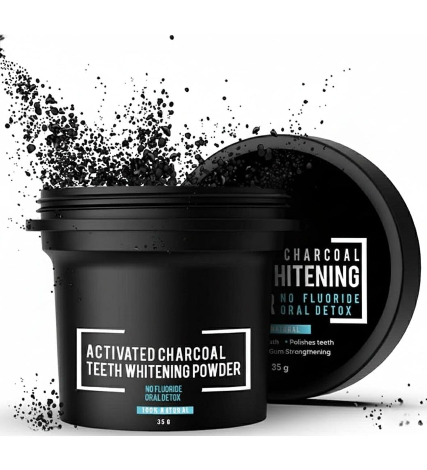 Naturals Activated Charcoal Teeth Whitening Powder - for Teeth Whitening Stain Remover Freshens Breath - with Activated Charcoal Turmeric & Clove Powder - 35g (Fluoride Free) - Buy Online on GoSupps.com