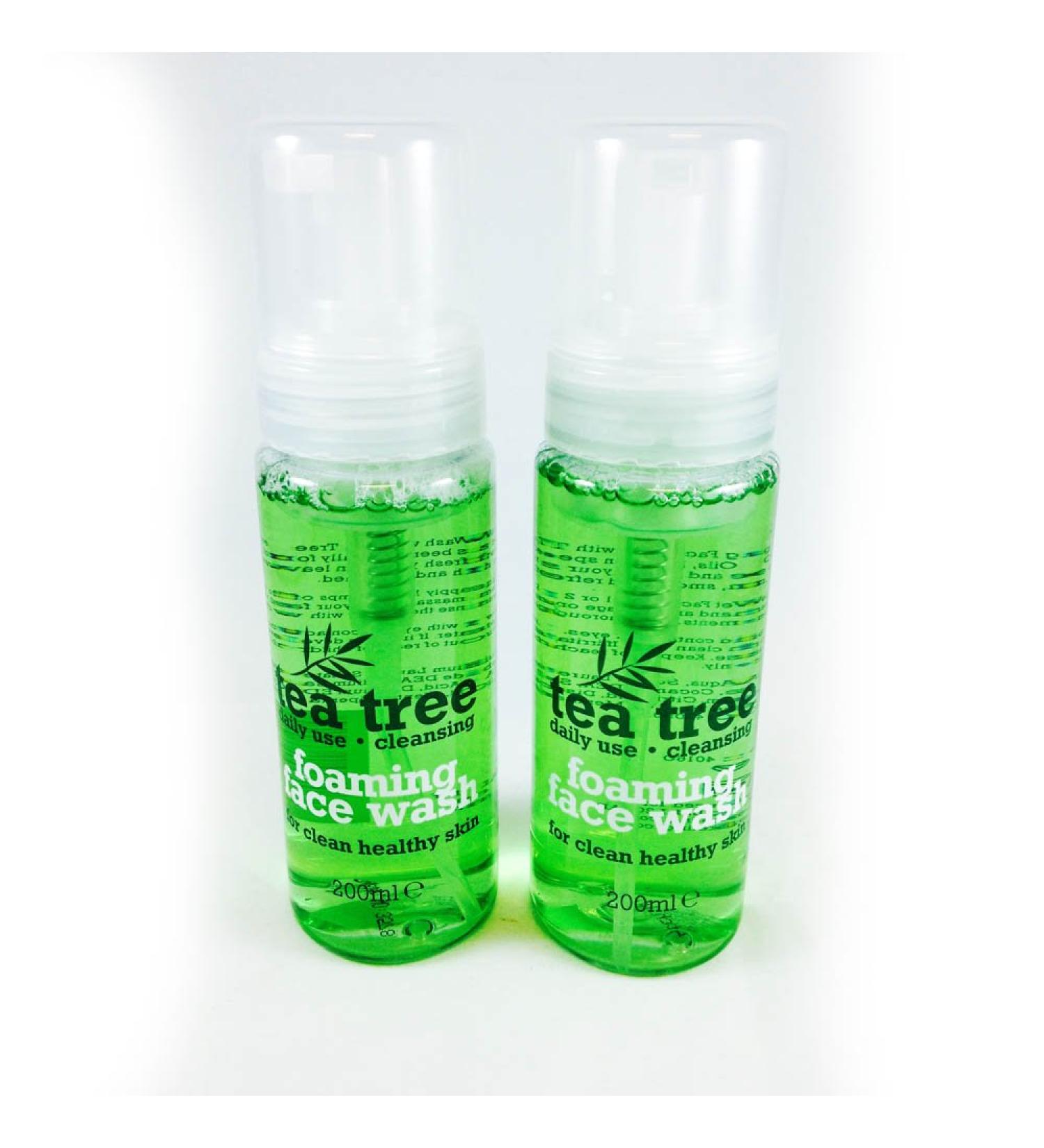 2 X TEA TREE FOAMING FACE WASH 200ml FOR HEALTHY CLEAN SKIN - DAILY USE