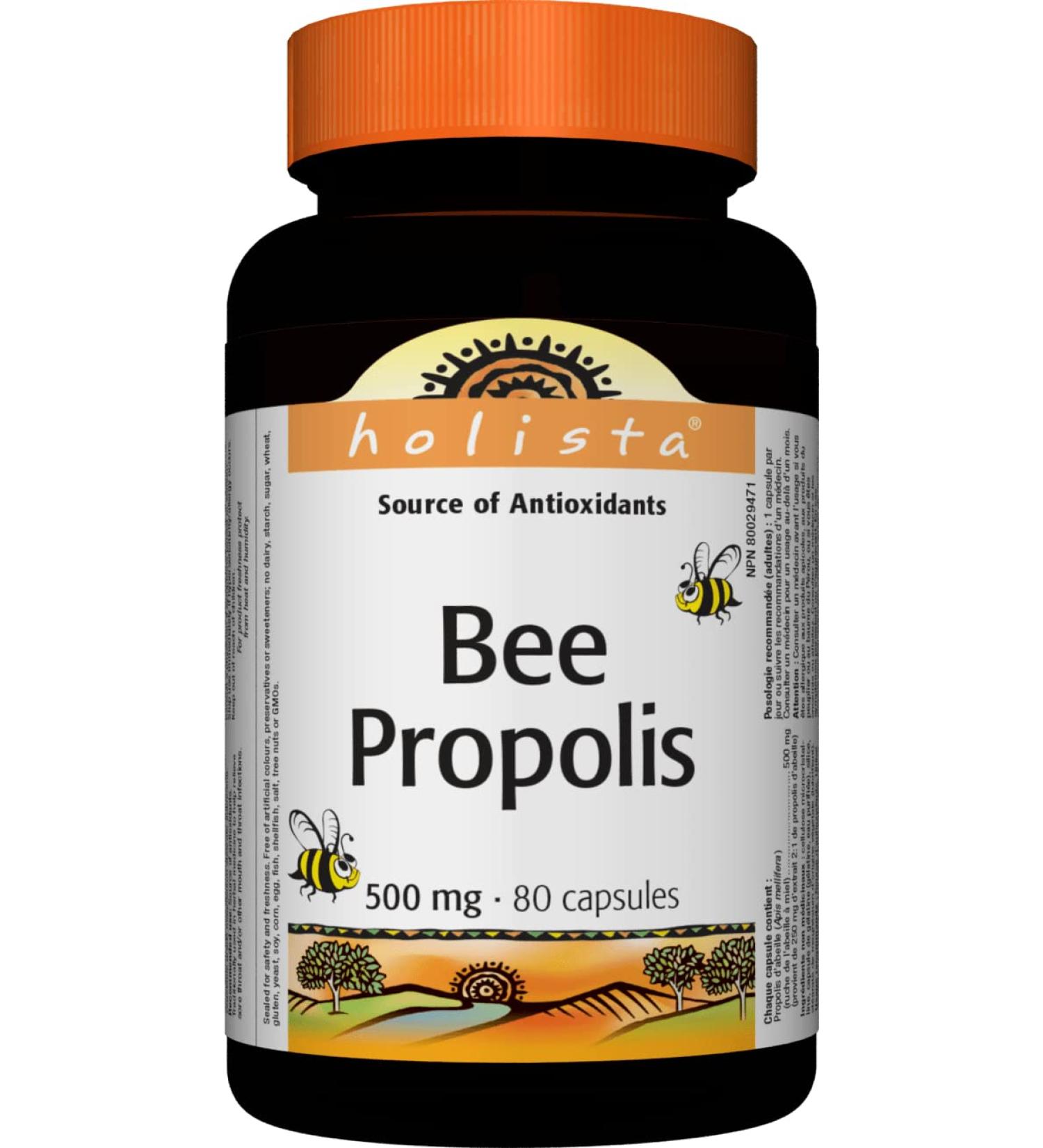 Holista Bee Propolis 500 mg 80 Capsules Antioxidant for the Maintenance of Good Health - Buy Online on GoSupps.com