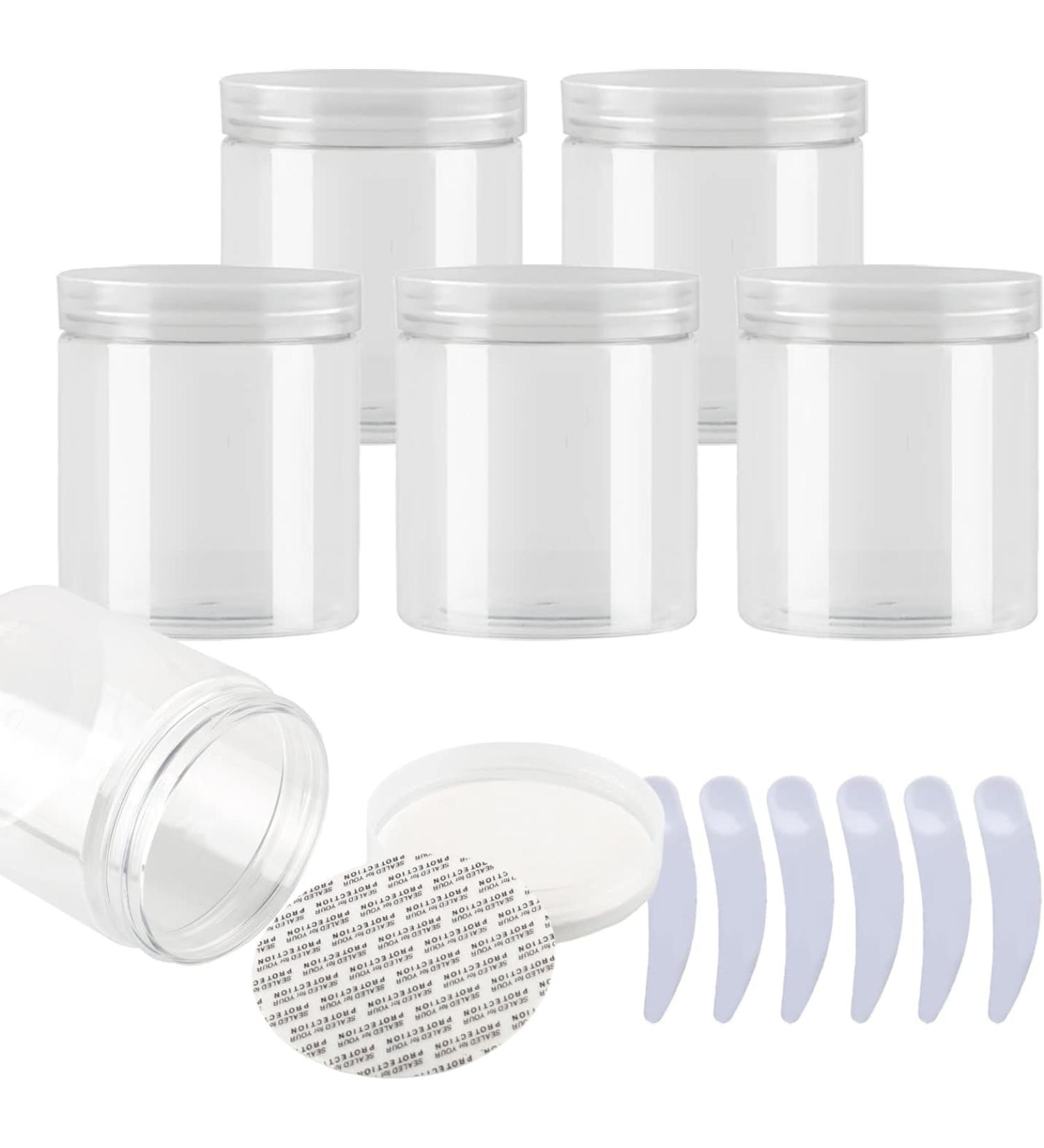travel pots for cream small pots with lids Pack of 6 Â  100ml Blue Plastic Cream Jars Cosmetic Pots withÂ Clear Lids Containers for Toiletries (Color : Transparent Size : 250ml) 250ml Transparent - Buy Online on GoSupps.com