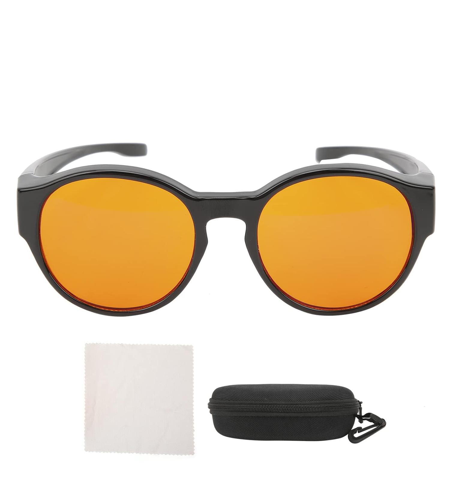 Cyrank Blue Light Blocking Glasses | Amber Gaming Glasses for Better Sleep | Round Frame Orange Anti-Glare Lens for Men & Women - Buy Online on GoSupps.com