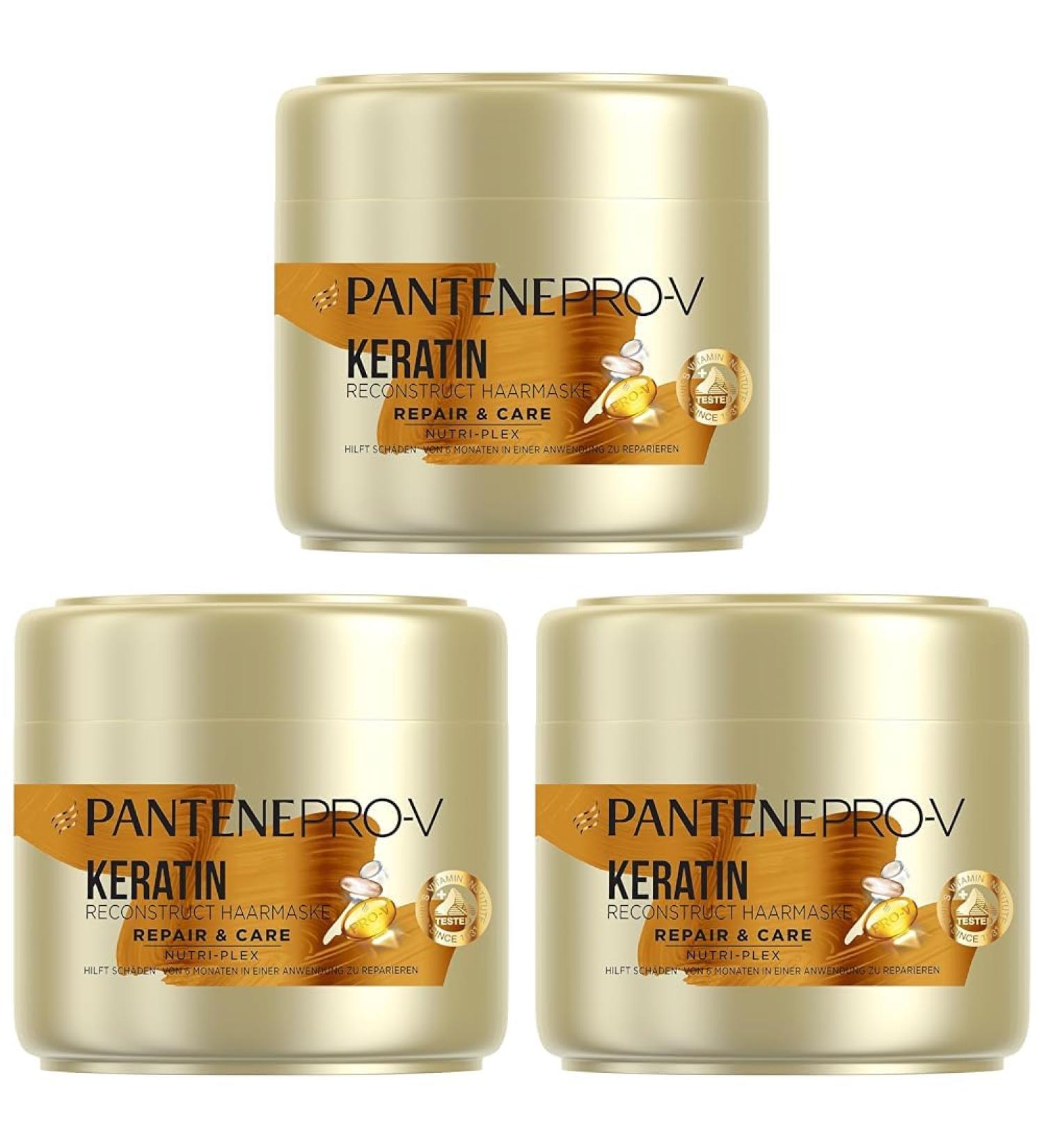 Pantene Pro-V Repair & Care Keratin Hair Mask 300 ml - Anti-Frizz Treatment for Very Dry & Damaged Hair (3-Pack) | Shine & Rebuild Hair Care - Buy Online on GoSupps.com
