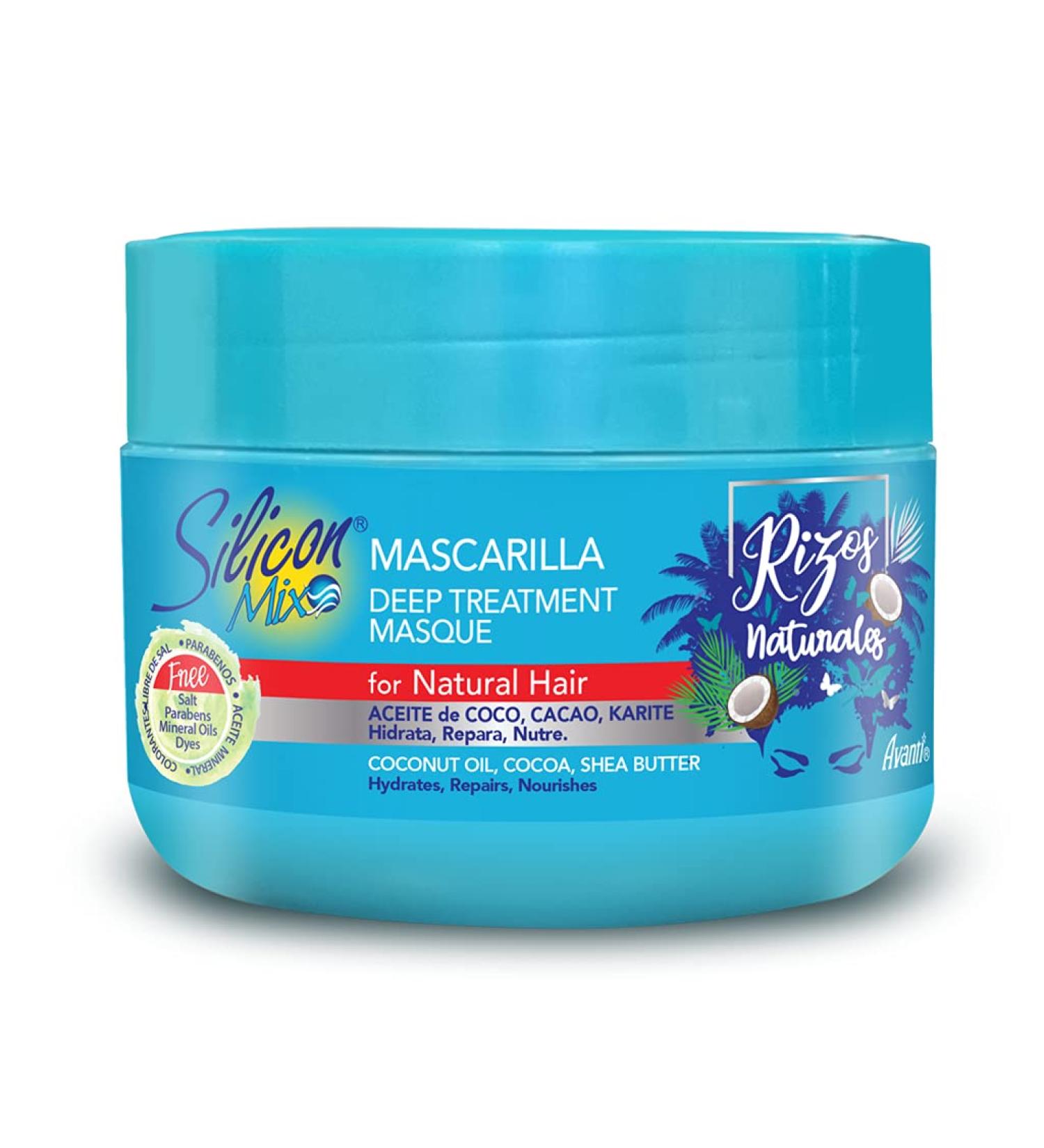 Silicon Mix Rizos Natural Hair Mask 225 g - Intensive Moisturising Hair Mask for Curly  Frizzy and Wavy Hair