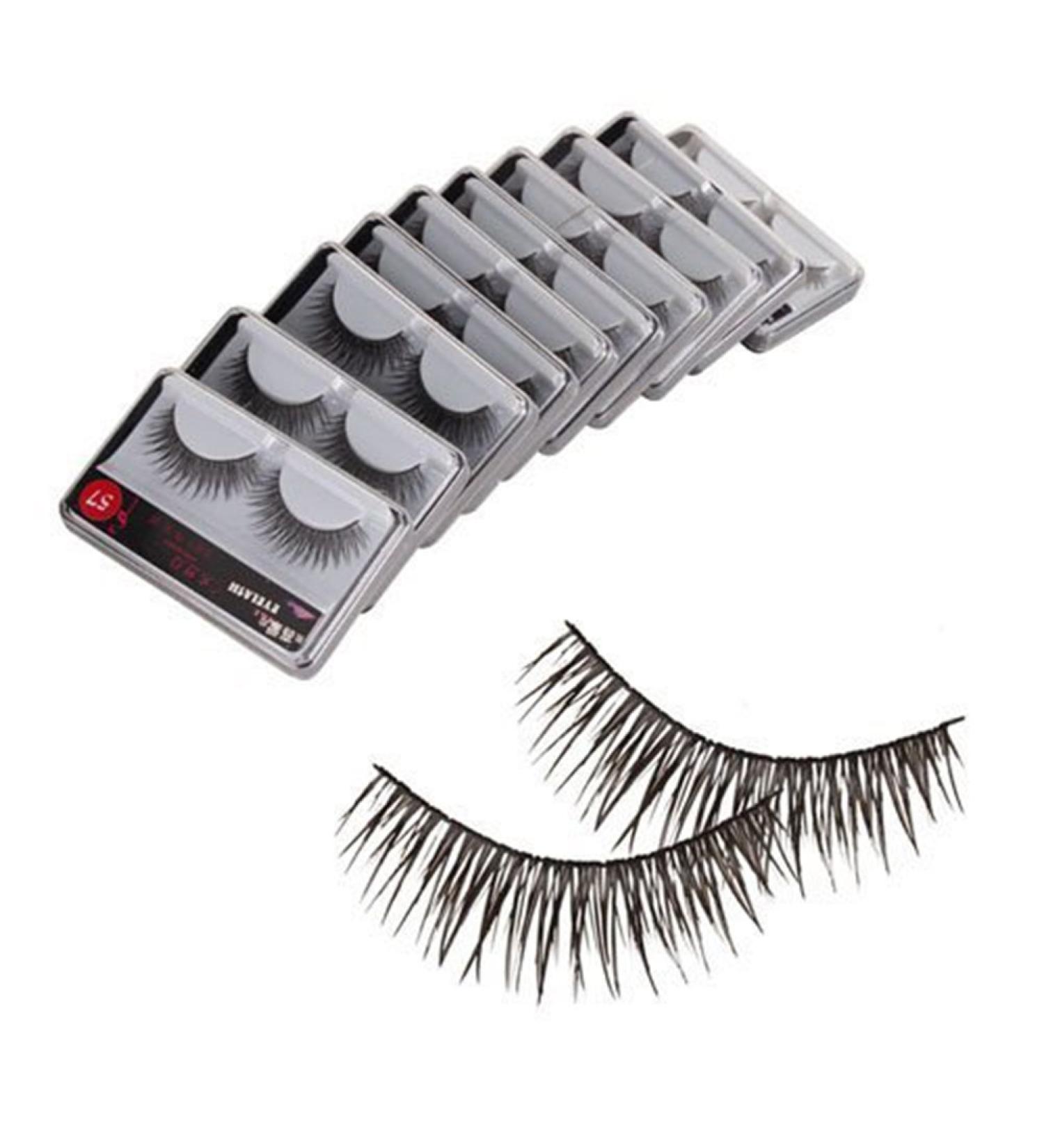 Demarkt 10 Pairs Reusable Cross Fake Eyelashes with Glue - Charming Eye Makeup for All Occasions - Buy Online on GoSupps.com