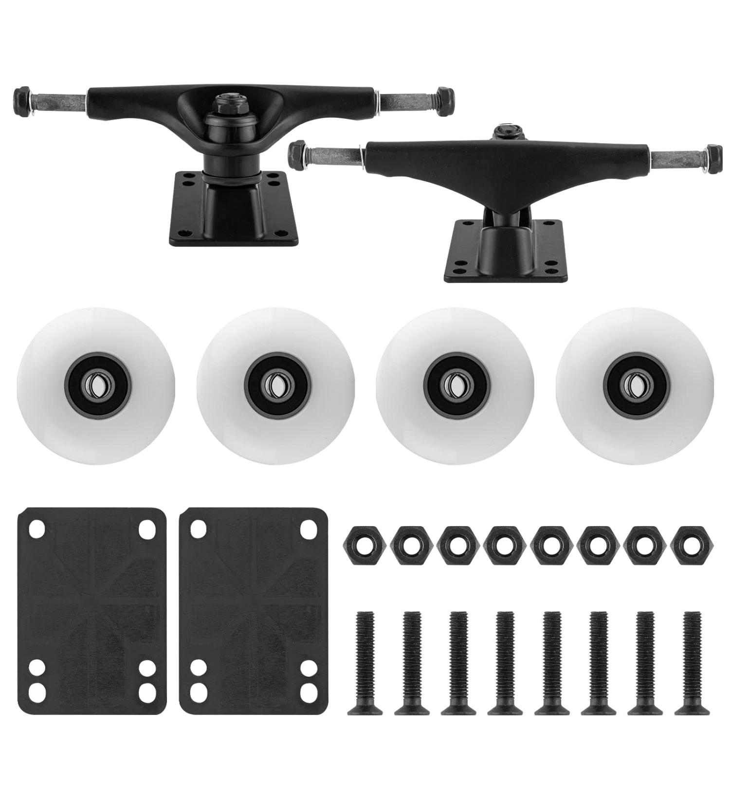 Skateboard Hardware Combo Starter Kit | TLHB Truck, Wheels 52mm, Bearings, Pads | Durable White Set for 7.5-8 Deck - Buy Online on GoSupps.com