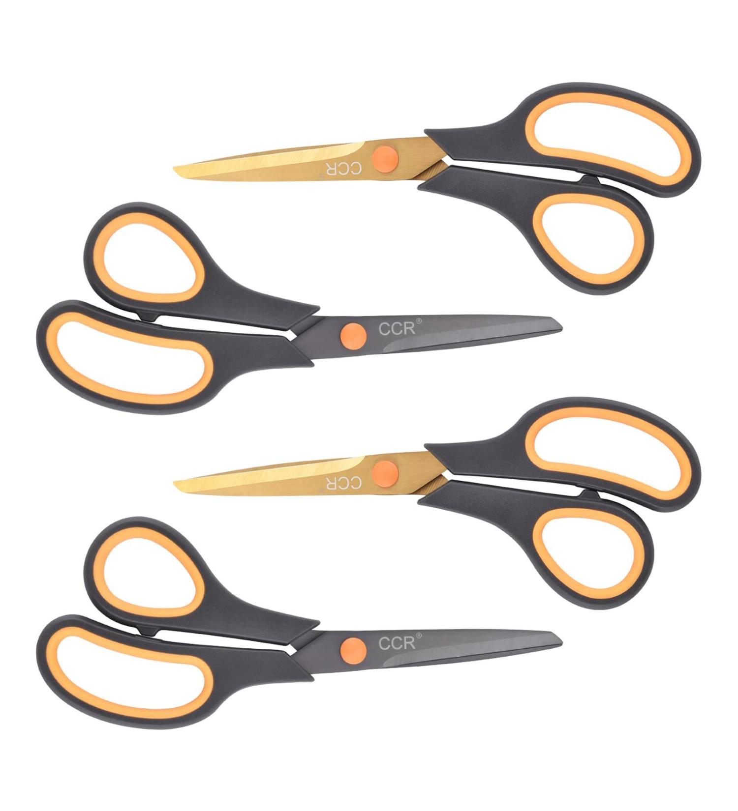 CCR Scissors 8 Inch Soft Comfort-Grip Handles Sharp Titanium Coating Blades  4-Pack - Buy Online on GoSupps.com